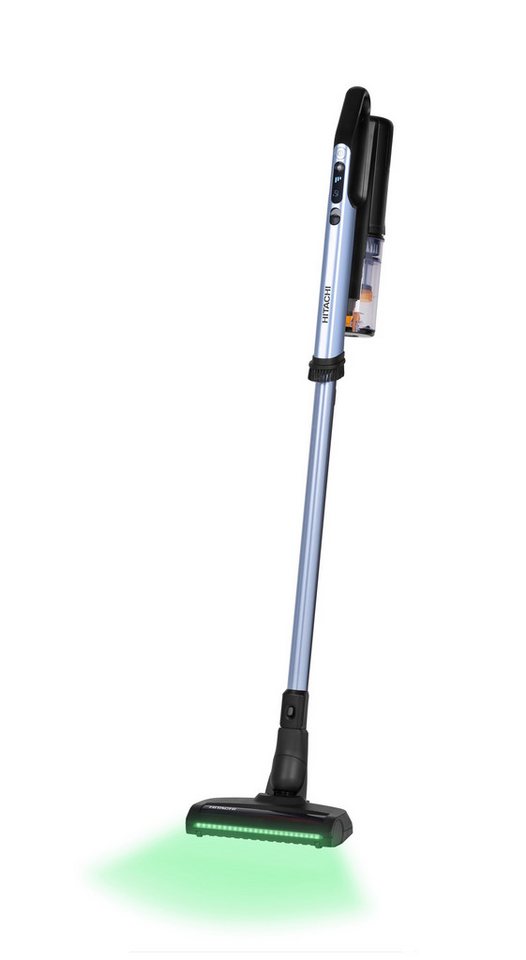 Hitachi Akku-Handstaubsauger PV-XHE 4 PL MB 2in1 Akku-Sauger (80 Min., LED, HEPA, Ladestation), 550 W, beutellos, Green-Light-LED-Technologie, bis zu 80 Min. Laufzeit, 225 AW Saugkraft
