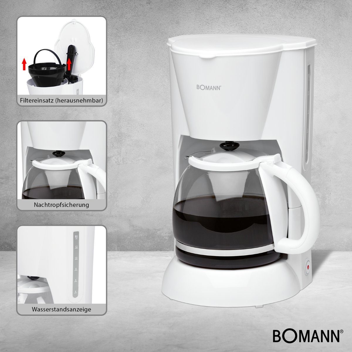 BOMANN Filterkaffeemaschine KA 183 CB weiß