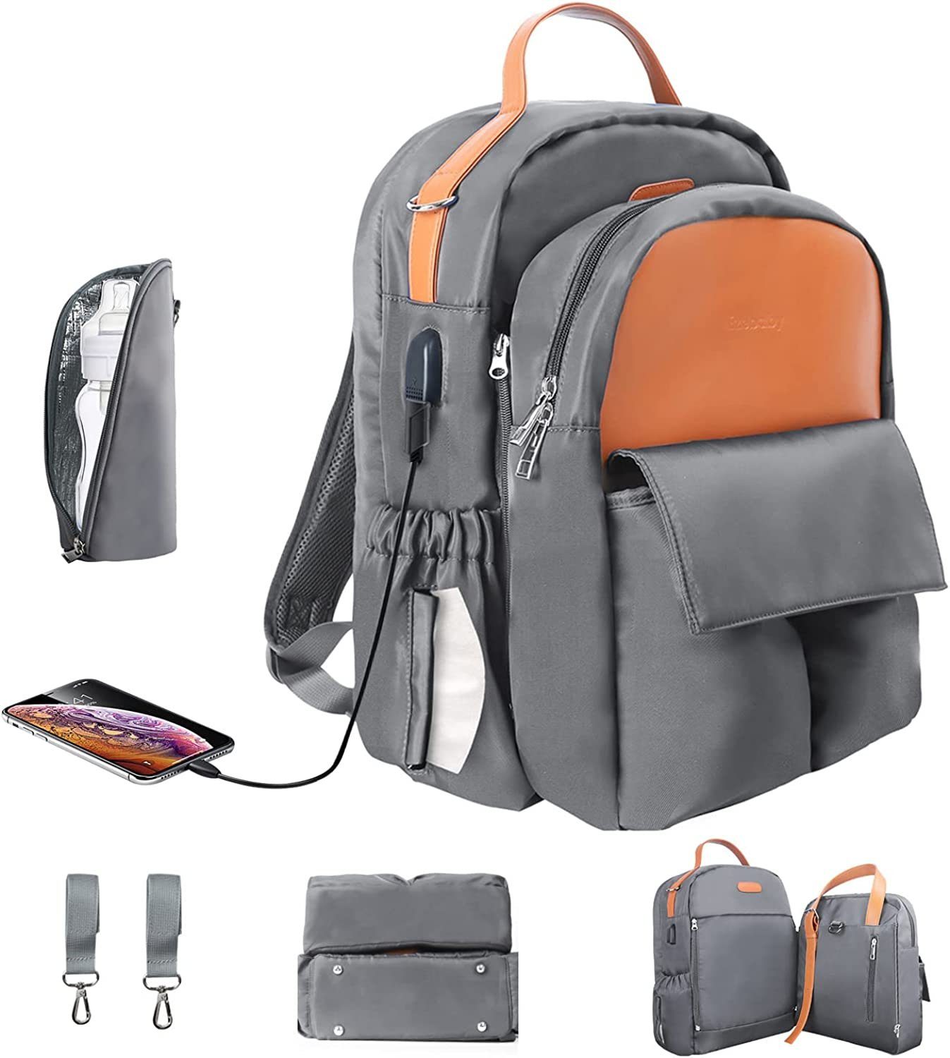 Ezebaby Wickeltasche Wickeltasche Wickelrucksack 2-in-1 Reisetasche