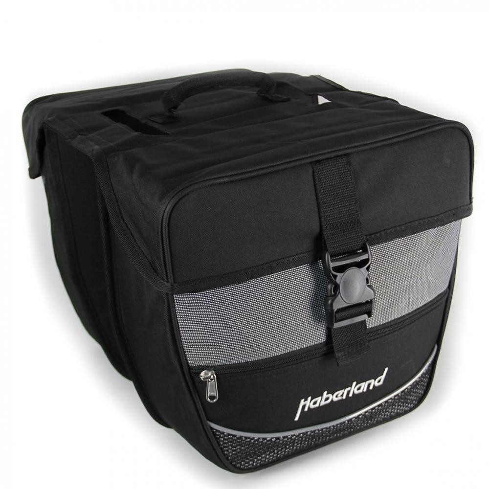 Haberland Fahrradtasche Haberland Einsteiger-Serie schwarz / silber - robuste Doppeltasche für