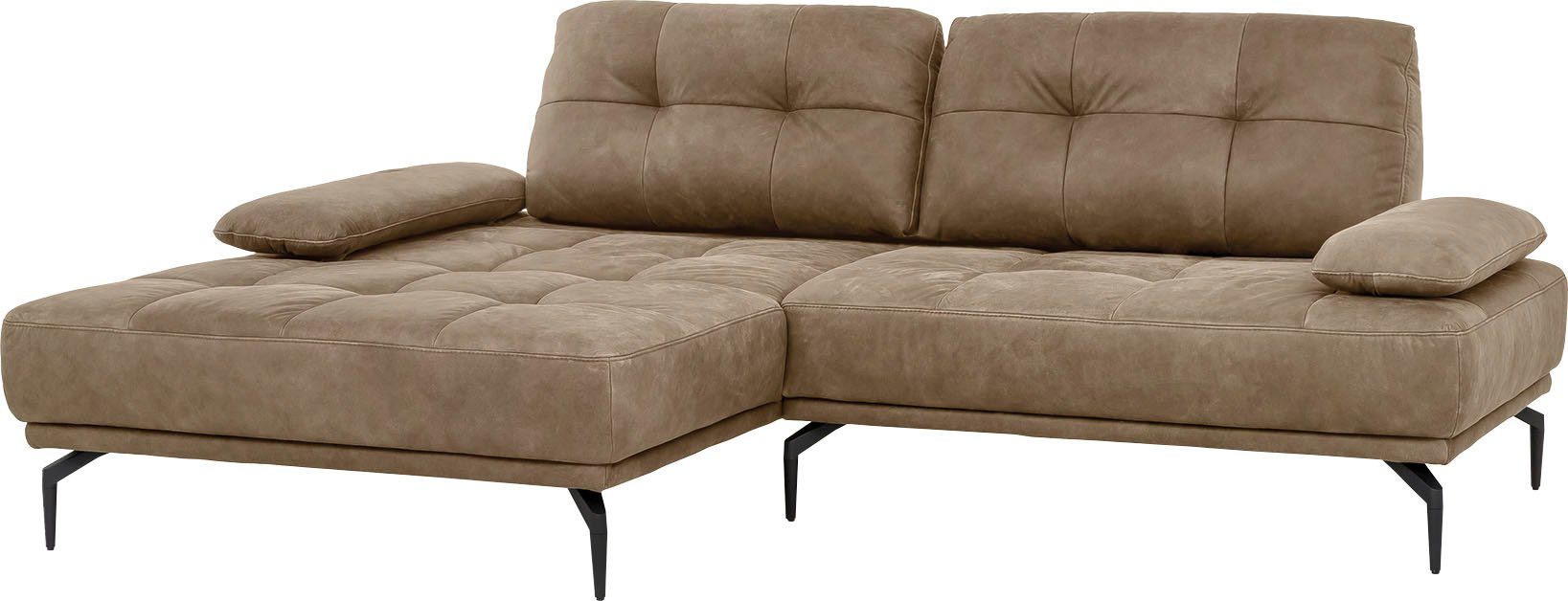 - sofa Inklusive Armlehnenverstellung, Sitztiefenverstellung, Metallfüße exxpo fashion Ecksofa,