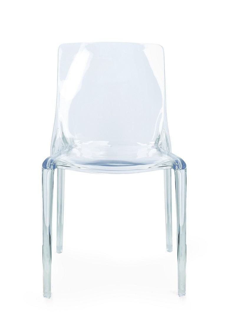 Natur24 Gartenstuhl Adele4er Set Stuhl 54 x 82 x 50 cm Polycarbonat Transparent