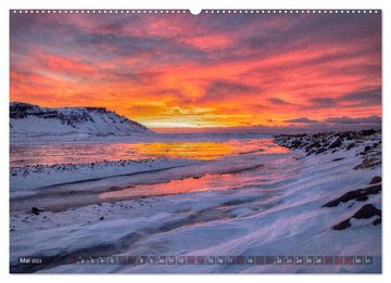 CALVENDO Wandkalender Winterwunder auf Island (Premium, hochwertiger DIN A2 Wandkalender 2023, Kunstdruck in Hochglanz)