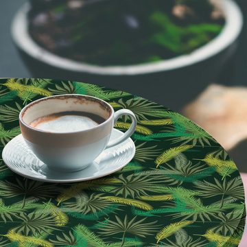 Abakuhaus Tischdecke Rundum-elastische Stofftischdecke, Dschungel Tropischer Regenwald Palm Leaf
