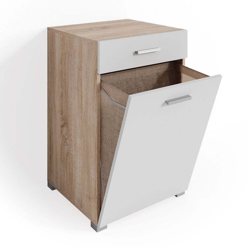 Vicco Wäscheschrank Matteo, Sonoma/Weiß, 50 x günstig online kaufen
