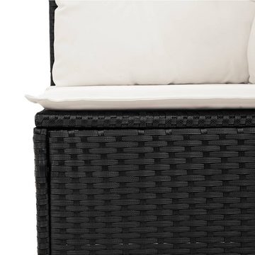 vidaXL Gartenlounge-Set 6-tlg. Garten-Sofagarnitur mit Kissen Schwarz Poly Rattan, (1-tlg)