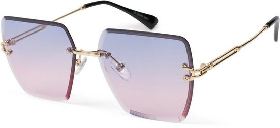 styleBREAKER Sonnenbrille »Rahmenlose Rechteckige Sonnenbrille mit