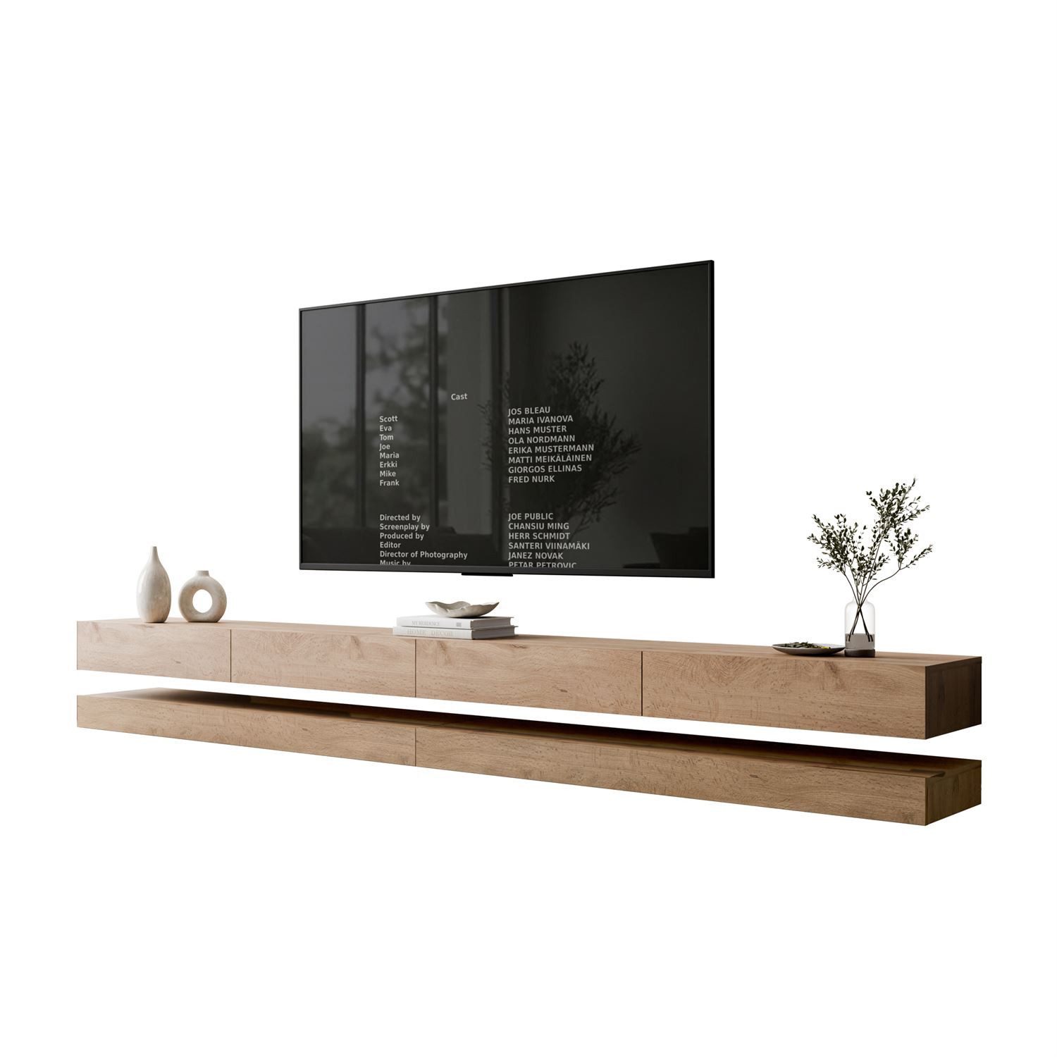 Lookway TV-Schrank SKY 280 cm mit LED-Beleuchtung (2x Tv-Schrank) 280x34x25 cm