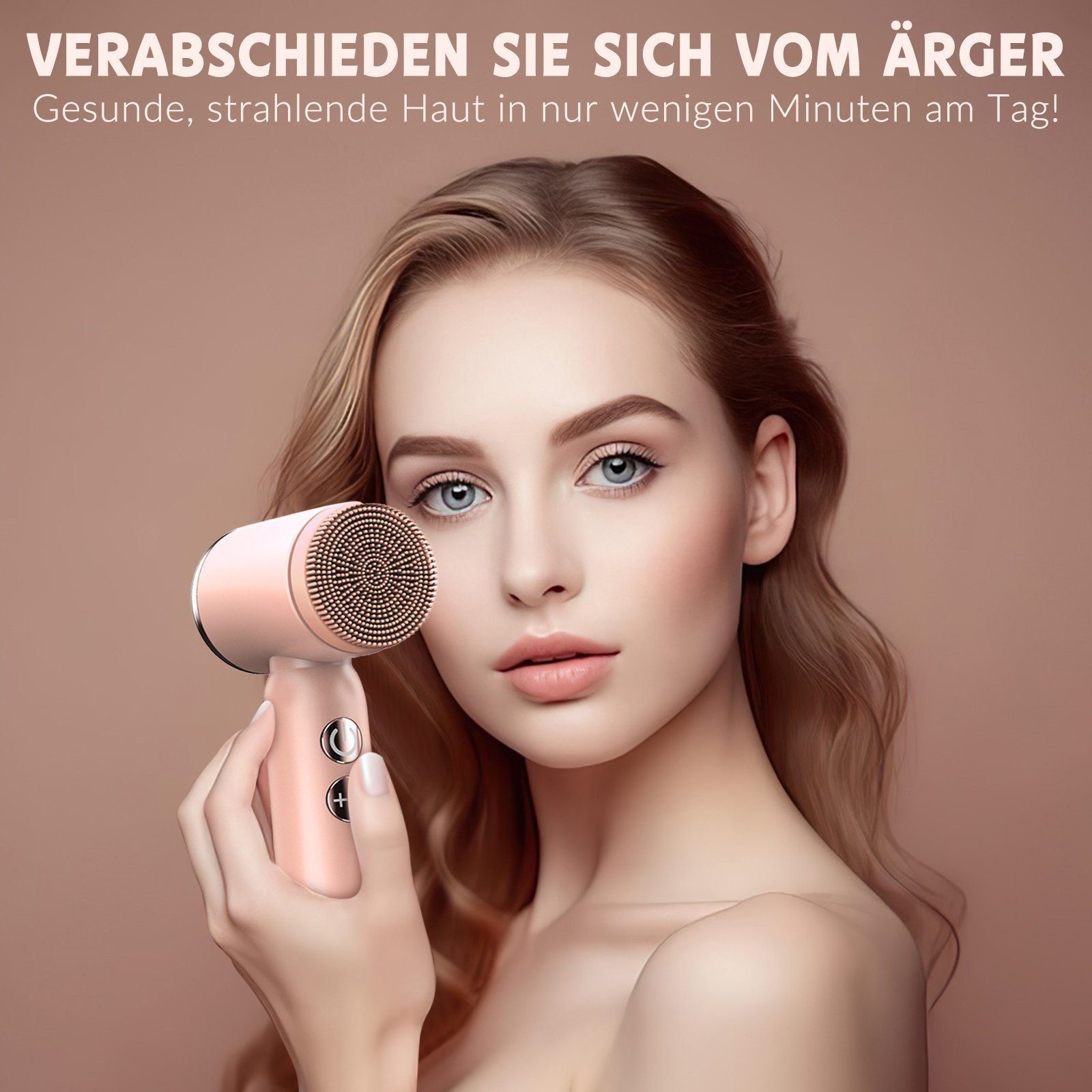 feinlux Gesichtsbürstenaufsatz Elektrische Gesichtsreinigungsbürste 6-in-1, mit Kalt- und Warmmodus, set, 6 verschiedene Bürstenaufsätze, 6-in-1-Heiß- und Kaltmodus, IPX6 wasserdicht