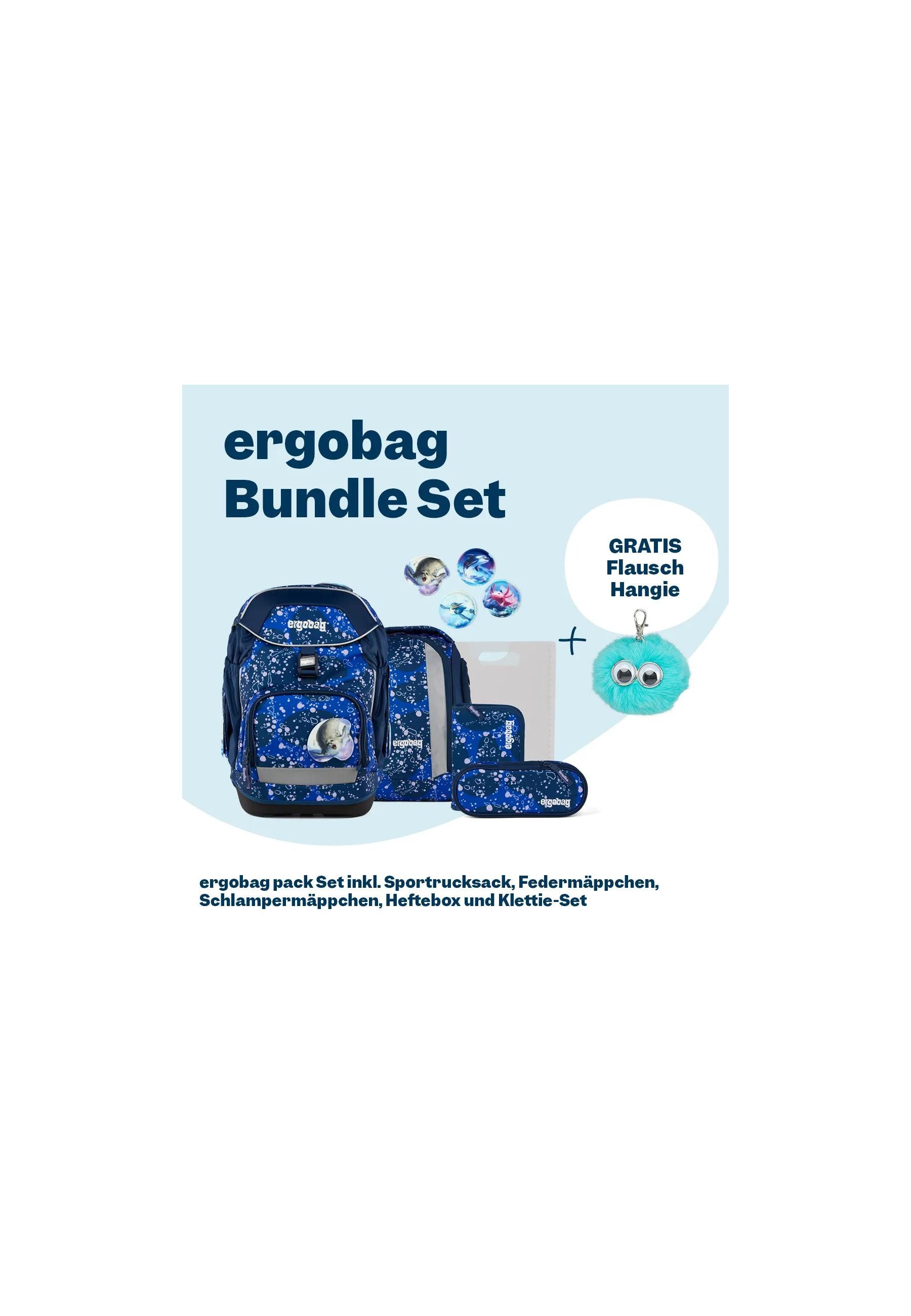 ergobag Schulranzen pack Set Bundle (7-tlg., 7-teiliges Set), größenverstellbares Rückensystem