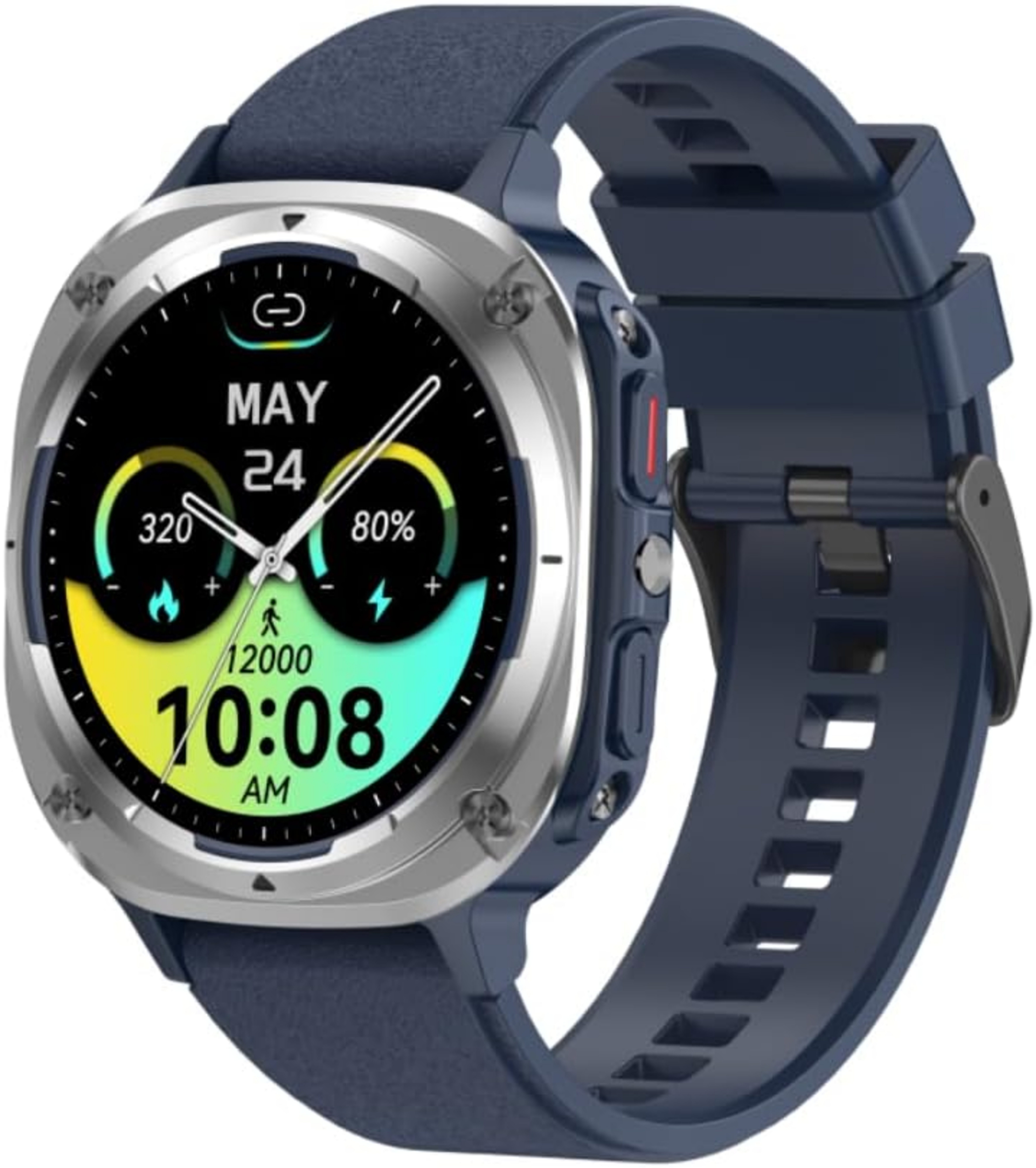 TIMU S90 Smartwatch (3,6 cm, android ios), Outdoor Smartwatch 1,45" AMOLED, 114 Sportmodi, BT Anrufe