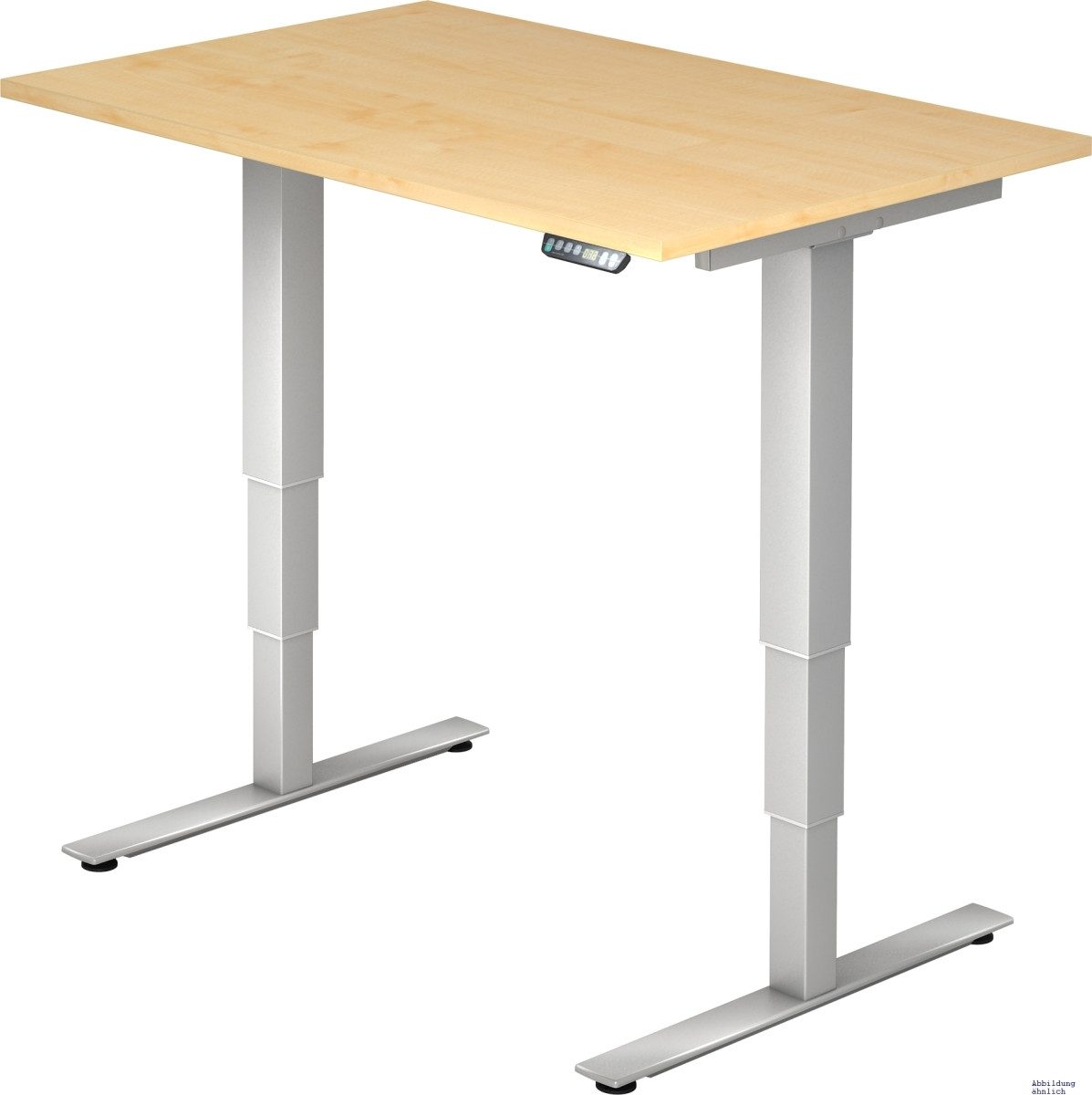 Schreibtisch Schreibtisch 120x80x62-127cm Ahorn/silber elektrisch höhenverstellbar