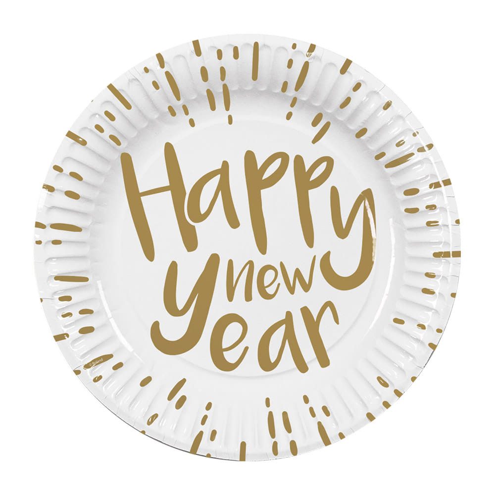 Boland Kostüm Teller 'Happy New Year' 10 Stk