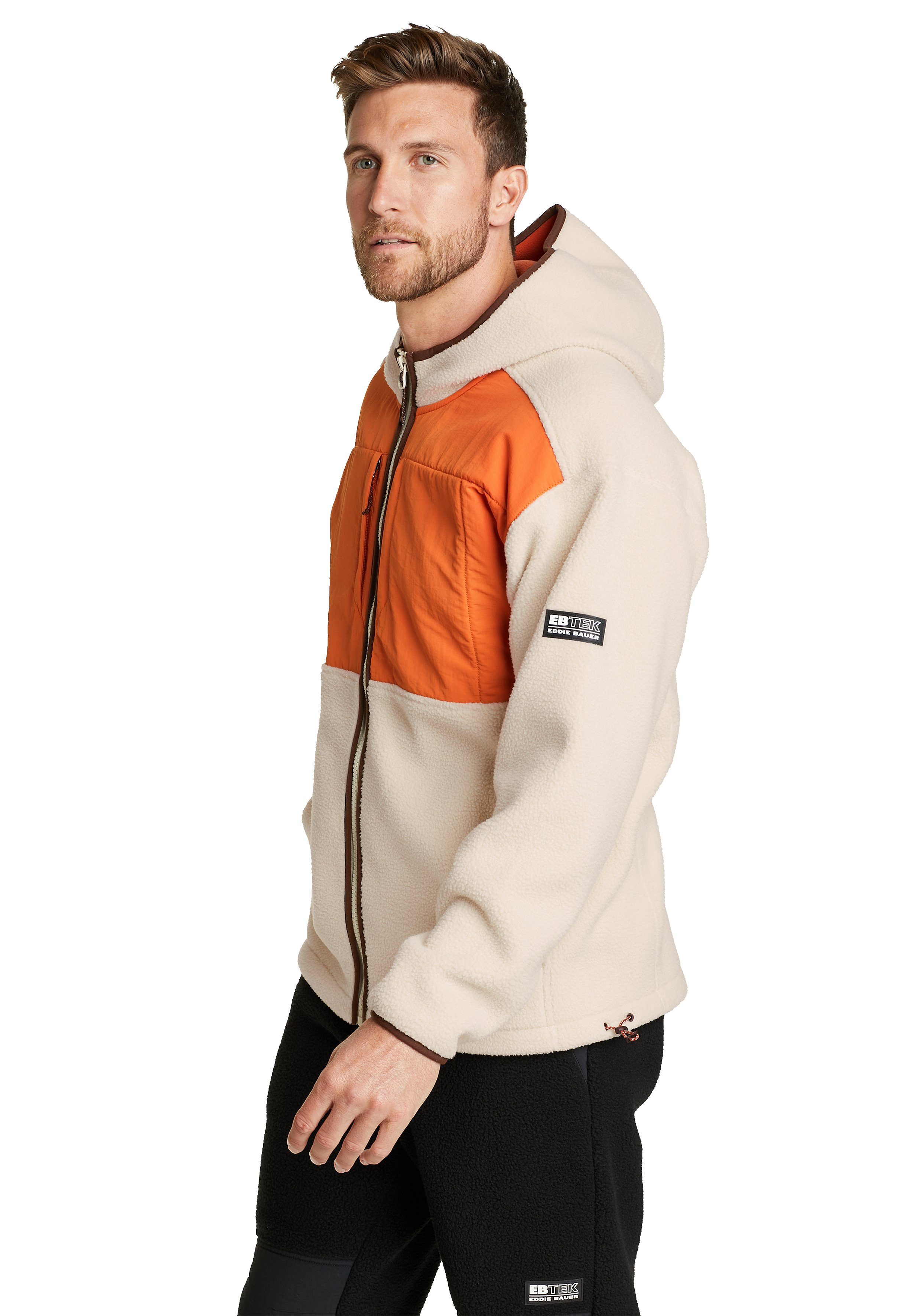 Eddie Bauer Fleecejacke EB Tek Kapuzenjacke Beige