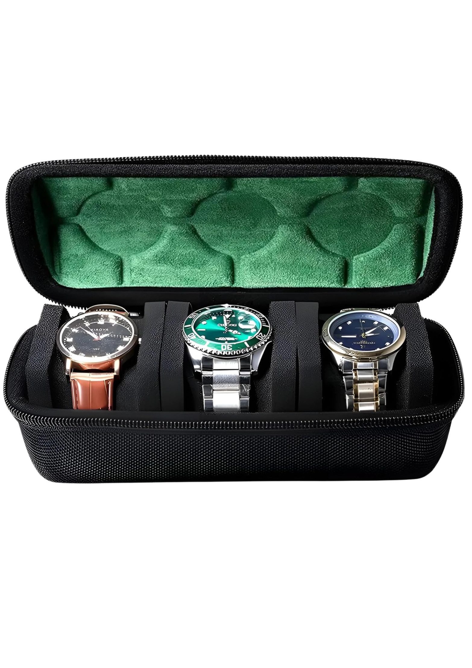 S&T Design Uhrenbox Uhrenetui Reiseetui für Uhren Wasserdicht Uhrenbox (Samt-Innenfutter & Nylon), Tasche Etui für Smartwatch & Uhr