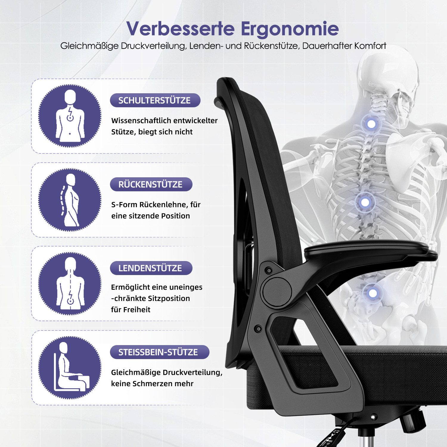 Hiazurm Bürostuhl Bürostuhl,Chefsessel aus Mesh,Ergonomischer Schreibtischs günstig online kaufen