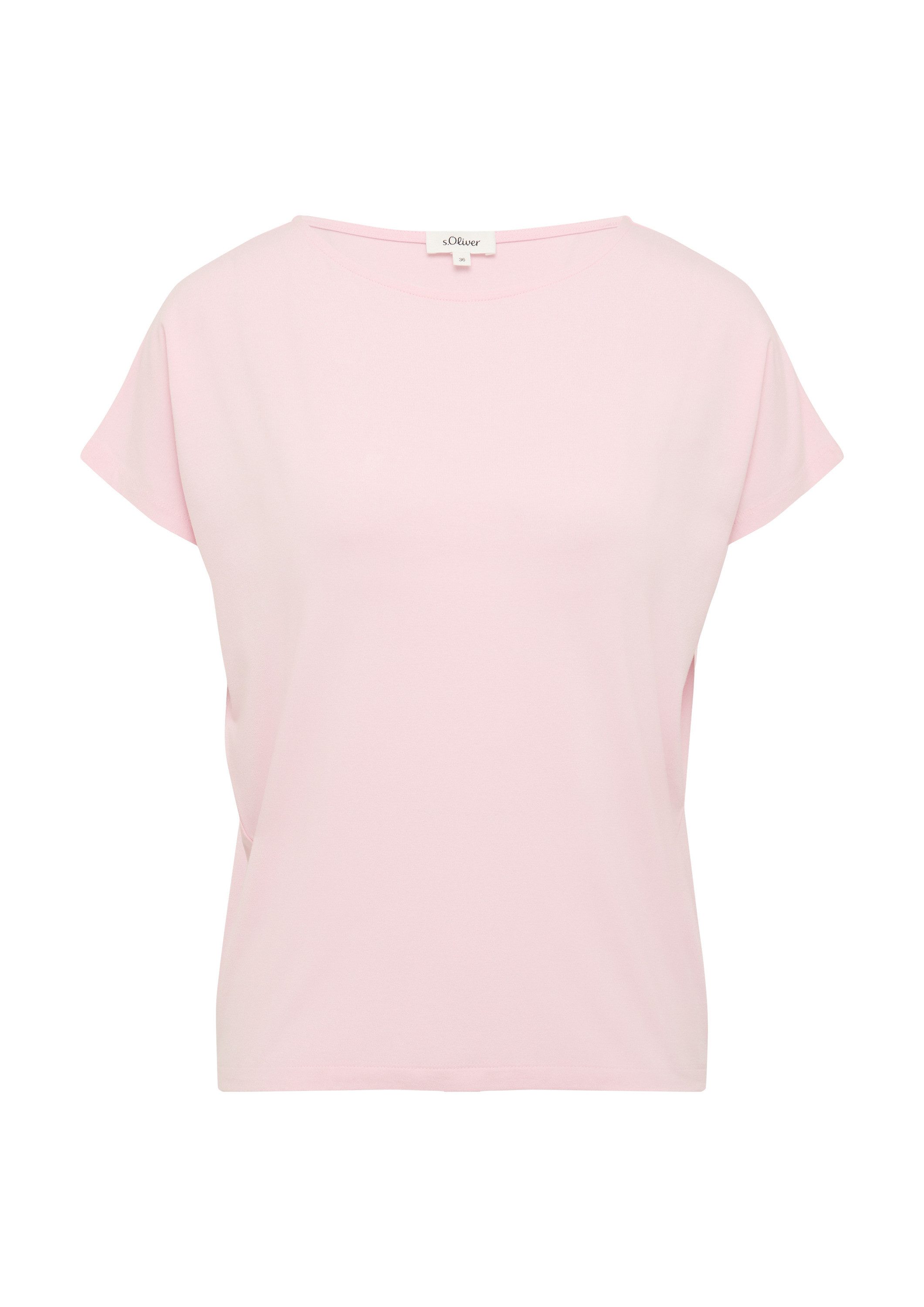 s.Oliver Kurzarmshirt T-Shirt Fließendes Jersey-Shirt mit überschnittenen S günstig online kaufen
