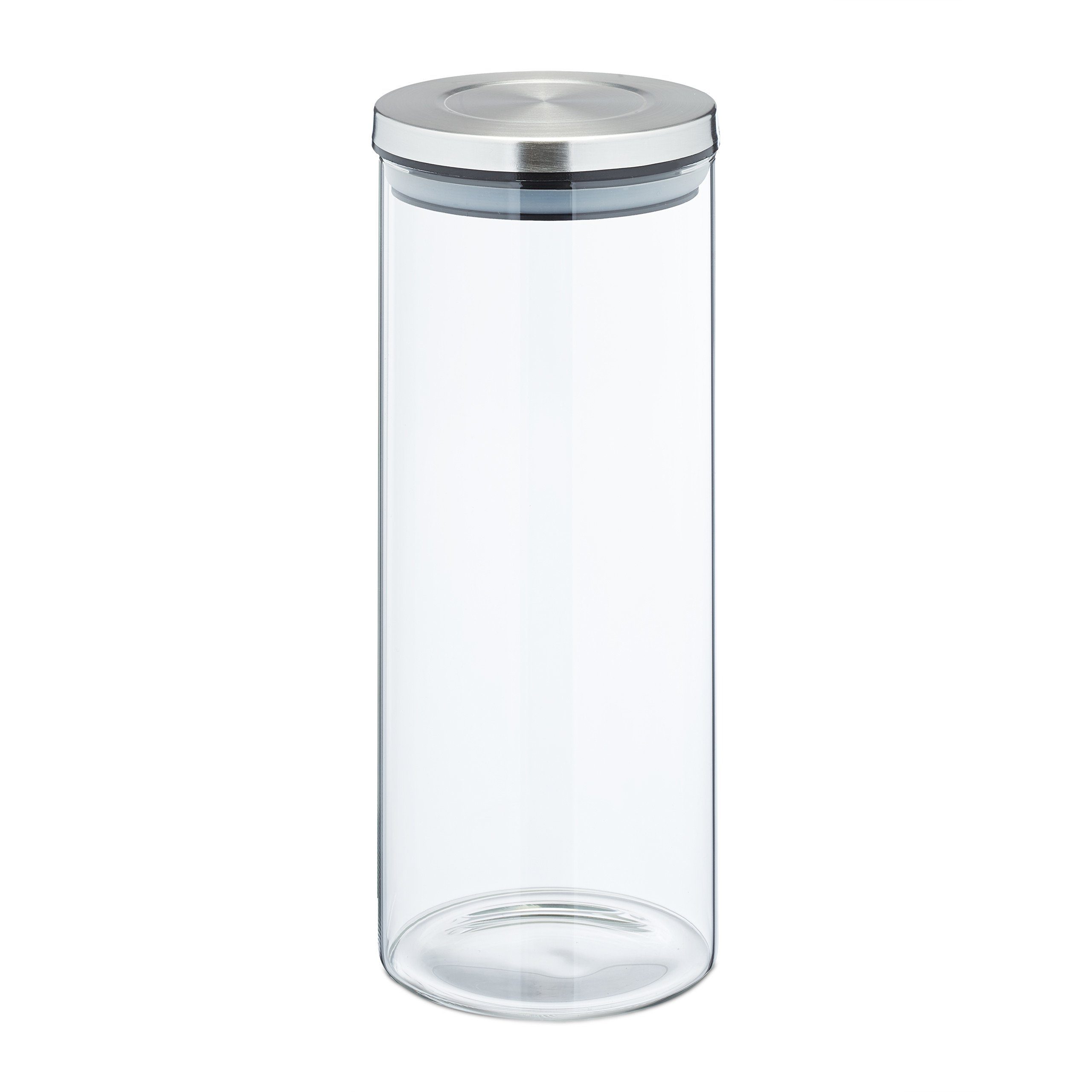 relaxdays Vorratsglas Vorratsgläser 4er je 1,3 Set Glas Liter