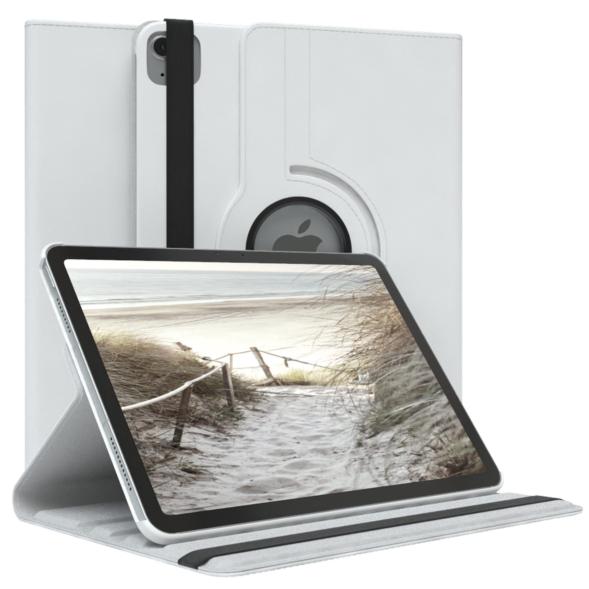 EAZY CASE Tablet-Hülle Rotation Case für Apple iPad Air 11 (2025) 11 Zoll, Schutzhülle mit Sleep Wakeup Funktion Tablet Tasche kratzfest Weiß