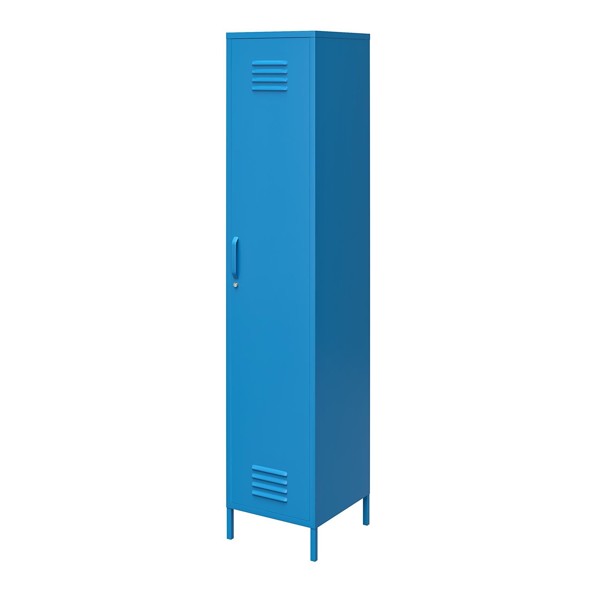 Design, cm Spind Tür, Metallschrank, blau Höhe 1 185 loft24 Retro Cache