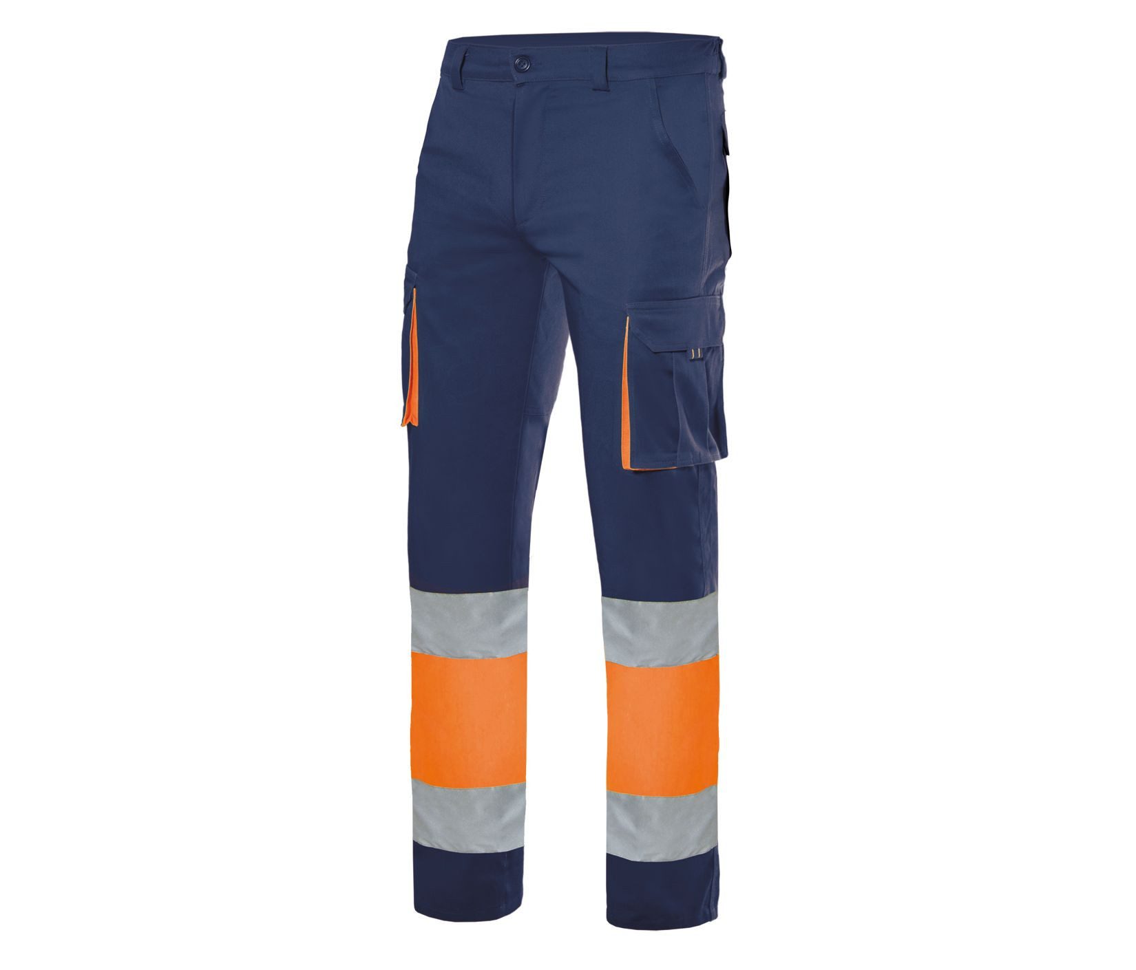 Velilla Arbeitshose Warnschutzhose mit Reflexstreifen und 6 Taschen EN ISO 20471 Kl. 1