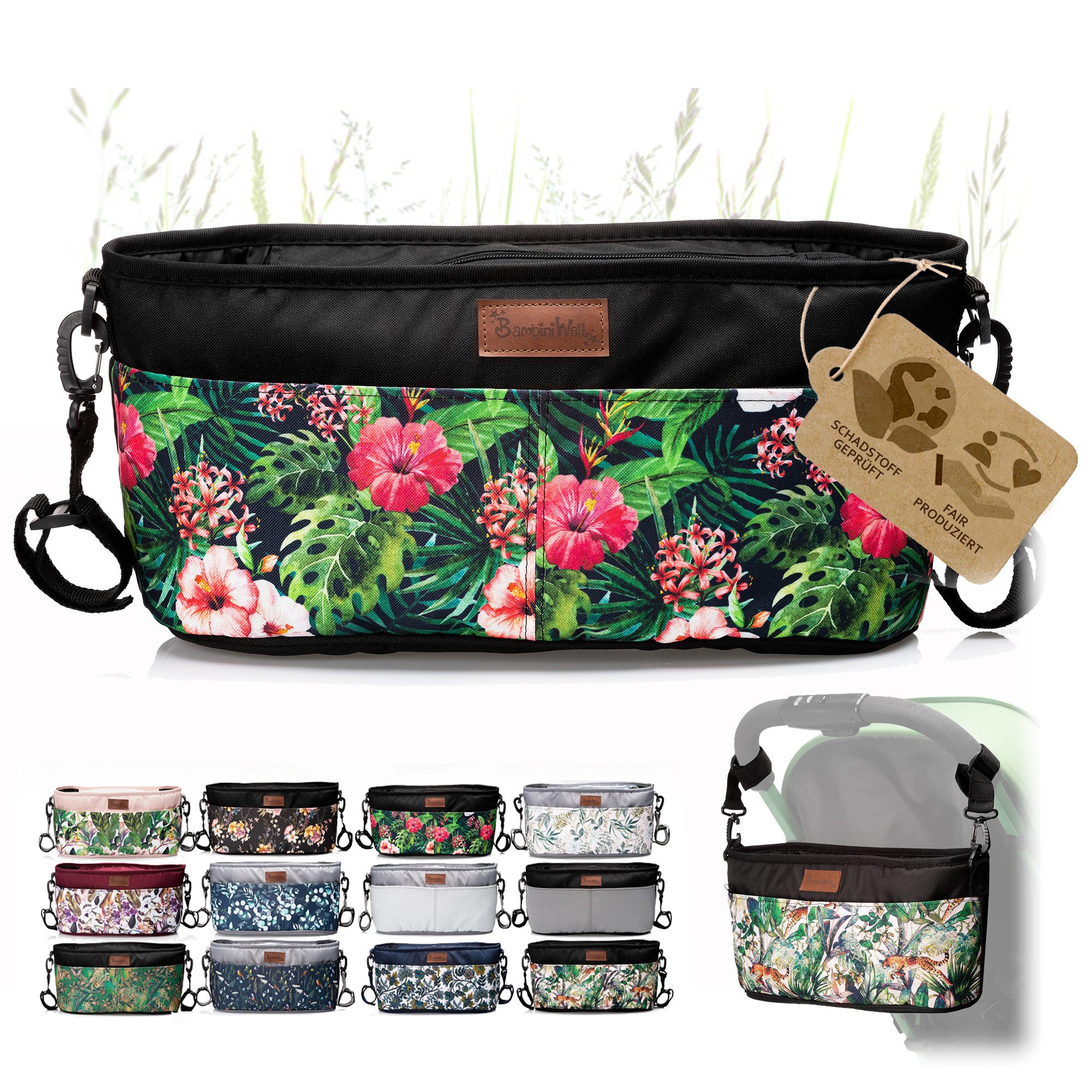 BambiniWelt by Rafael K. Wickeltasche Wickeltasche ORGANIZER Kinderwagen Buggy Babytasche mit Getränkehalter