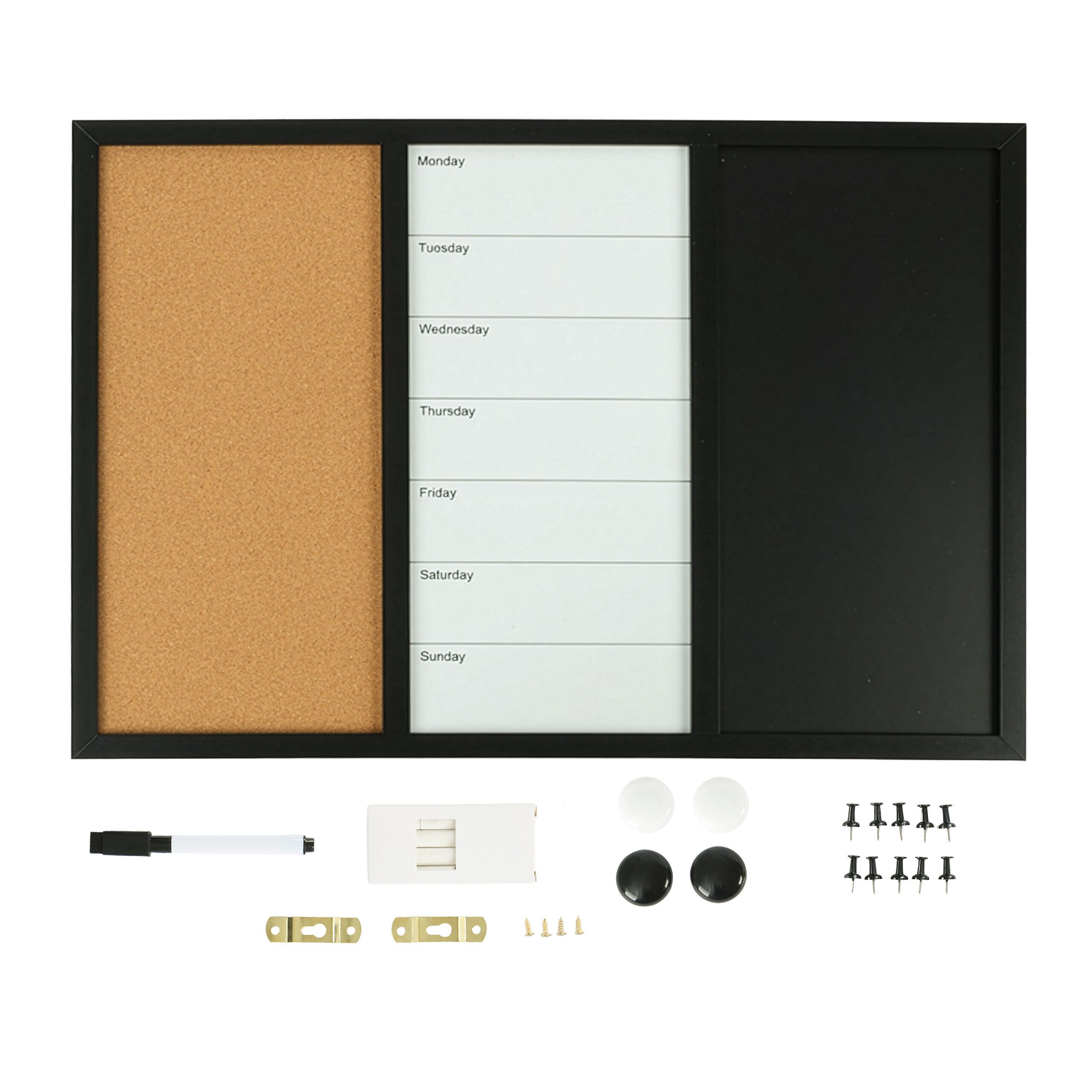 relaxdays Magnettafel Kombitafel 3in1 mit Zubehör, 60x40 cm günstig online kaufen