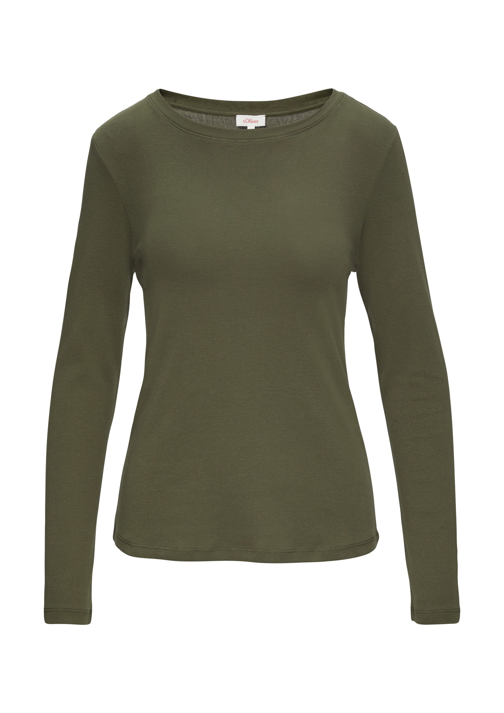 s.Oliver Langarmshirt T-Shirt Langarm-Shirt im Slim Fit