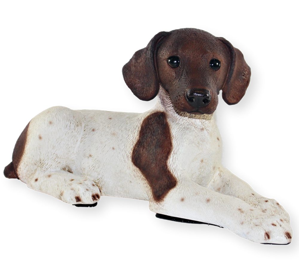 Castagna Tierfigur Figur Hund englischer Pointer Hundefigur liegend braun gefleckt Kollektion Castagna Resin H 18 cm | Tierfiguren