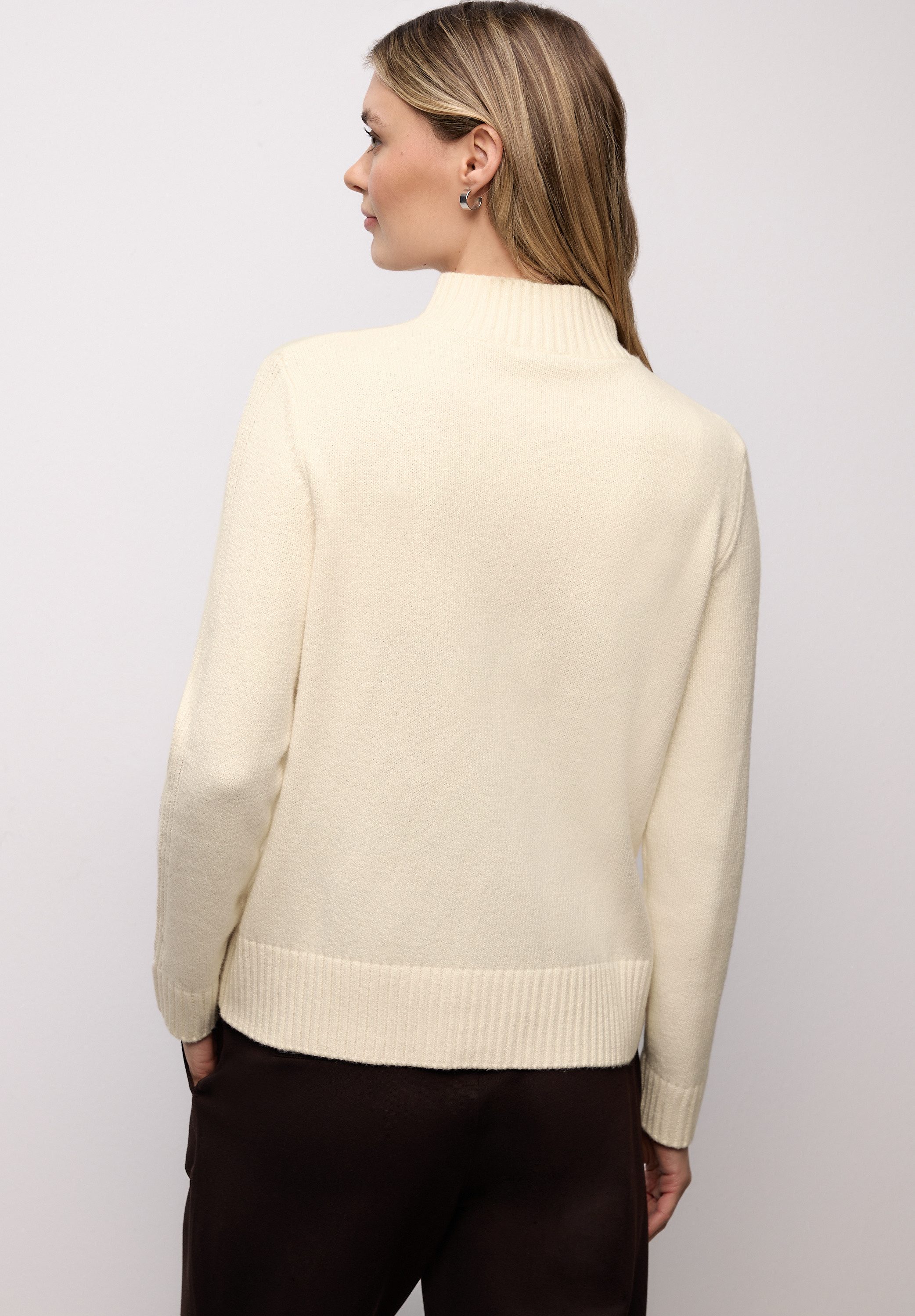STREET ONE Strickpullover mit Rippstrick