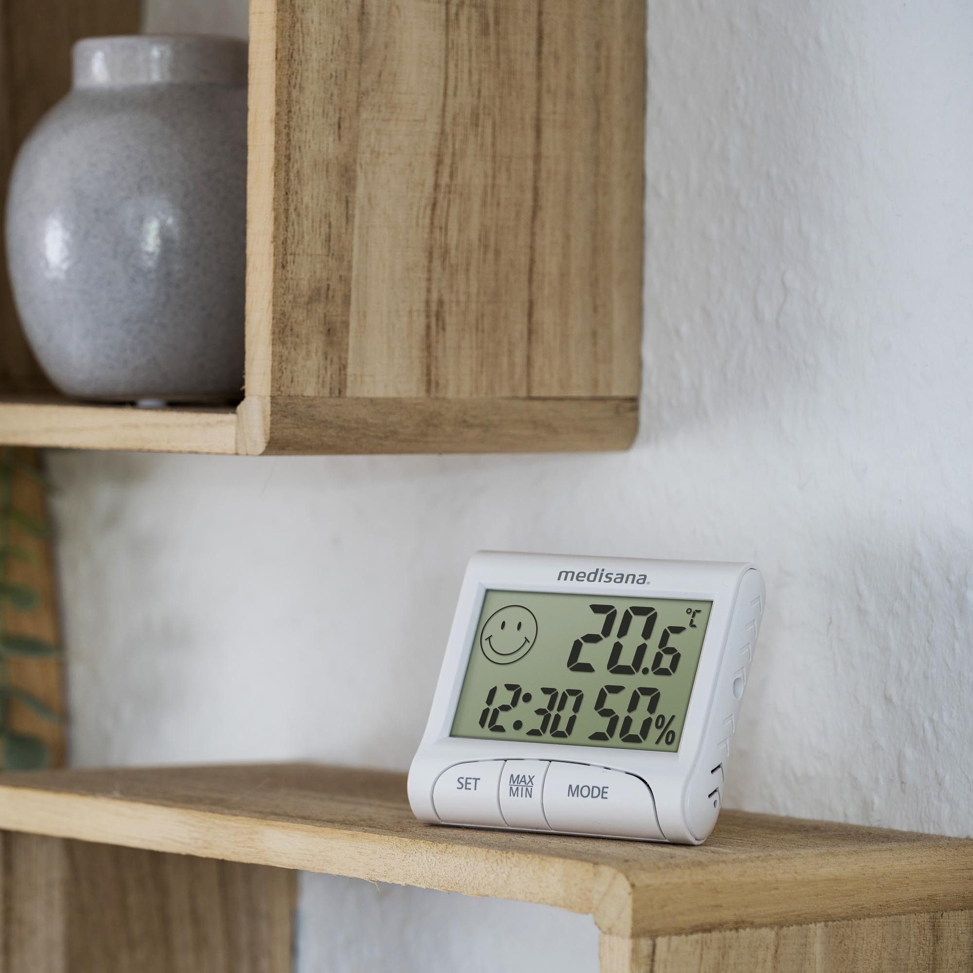 medisana HG 100 Innenwetterstation (Innenwetterstation mit Anzeige von Luftfeuchtigkeit und Raumtemperatur)