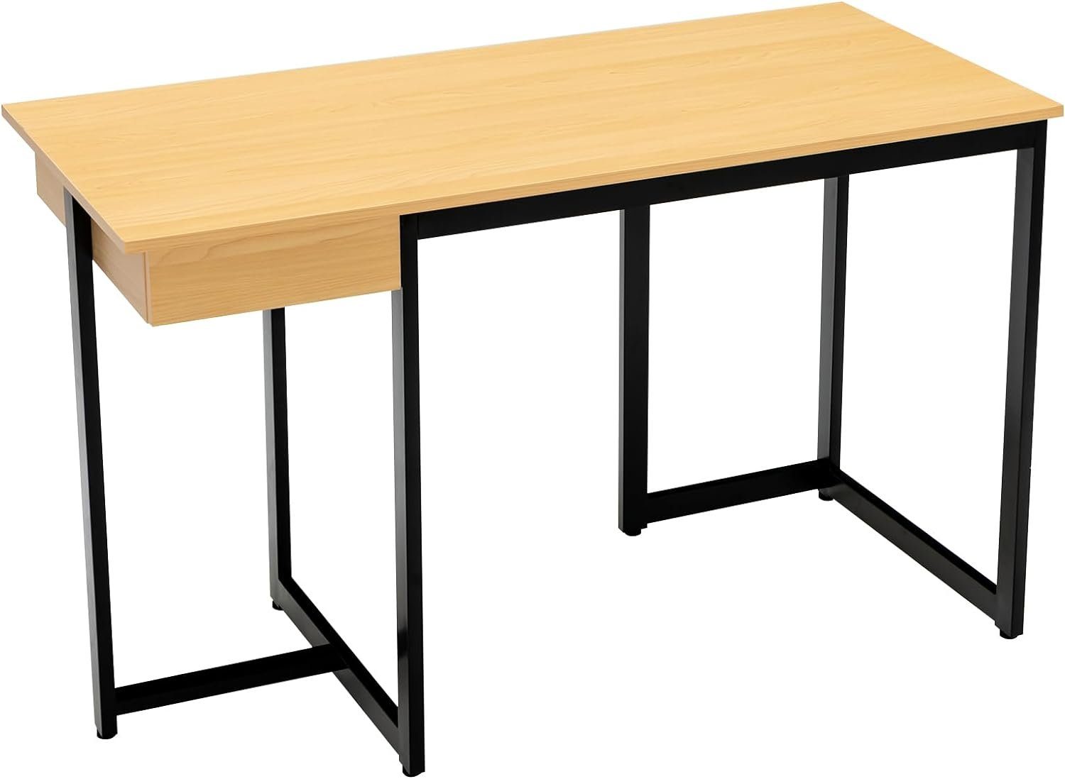 Computertisch, Fußpolstern, mit Schreibtisch KOMFOTTEU 120 & cm × 55 Natur Metallrahmen