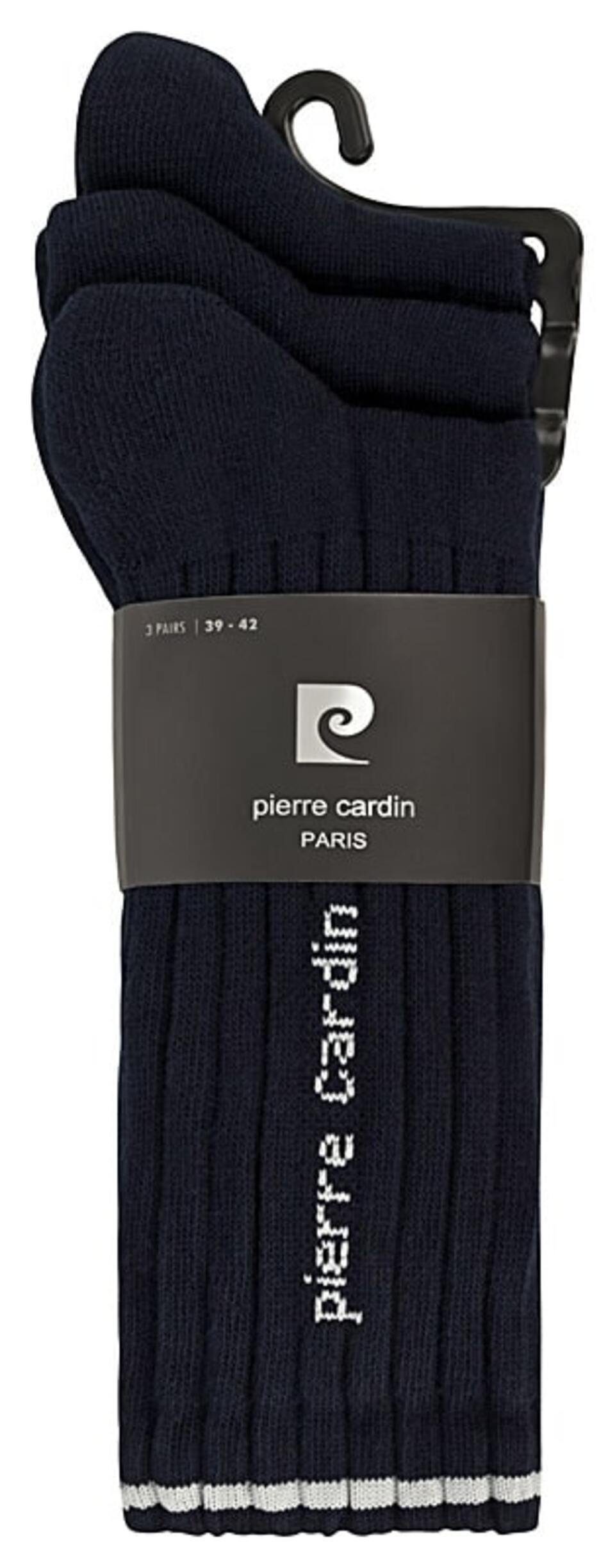 mit für Socken aus Damen Komfortbund Herren & Baumwolle Langsocken (Set) Cardin Marineblau Pierre