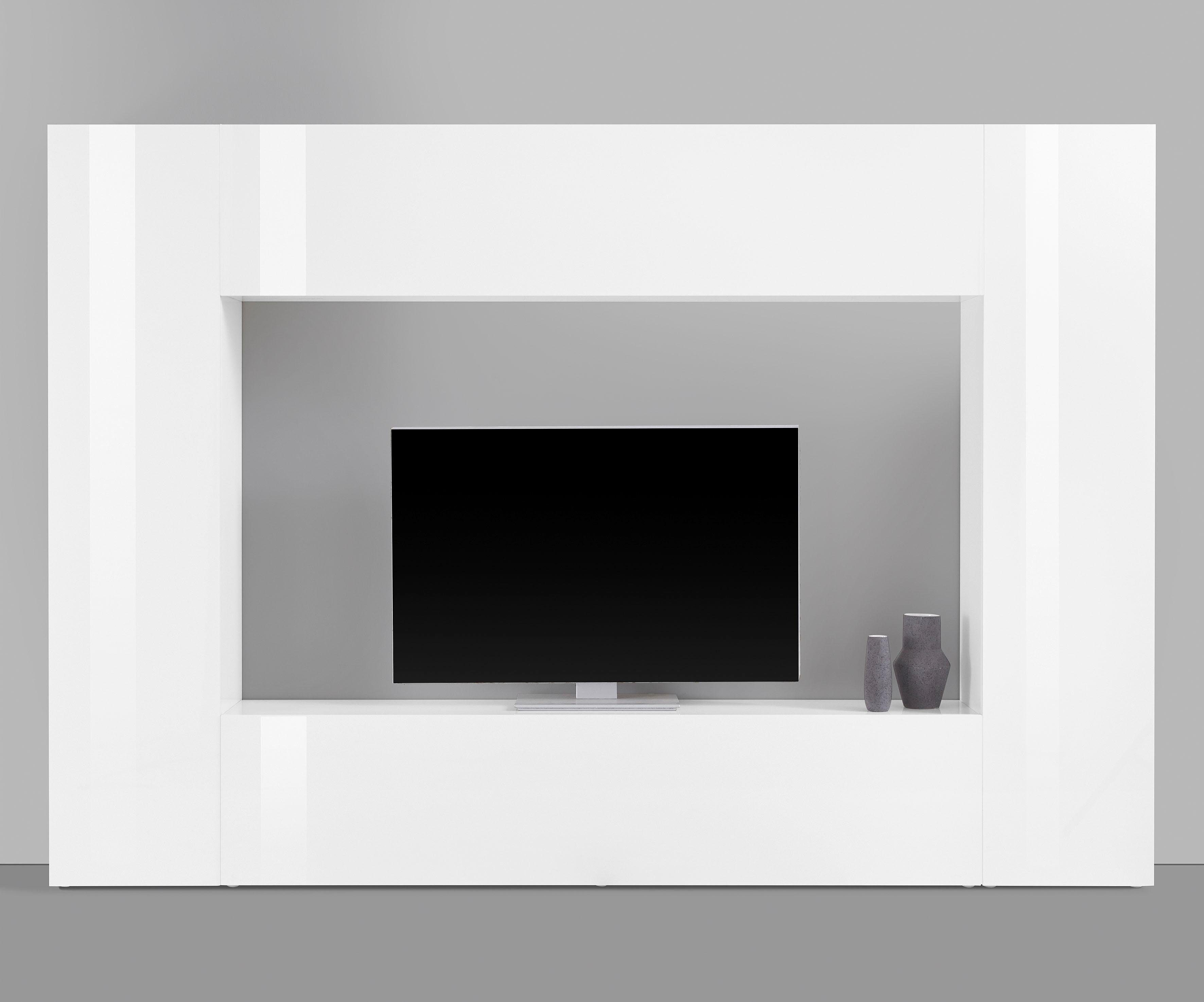 Home affaire Wohnwand Maruska, (Set, 4-St), Front/ Korpus weiß Hochglanz