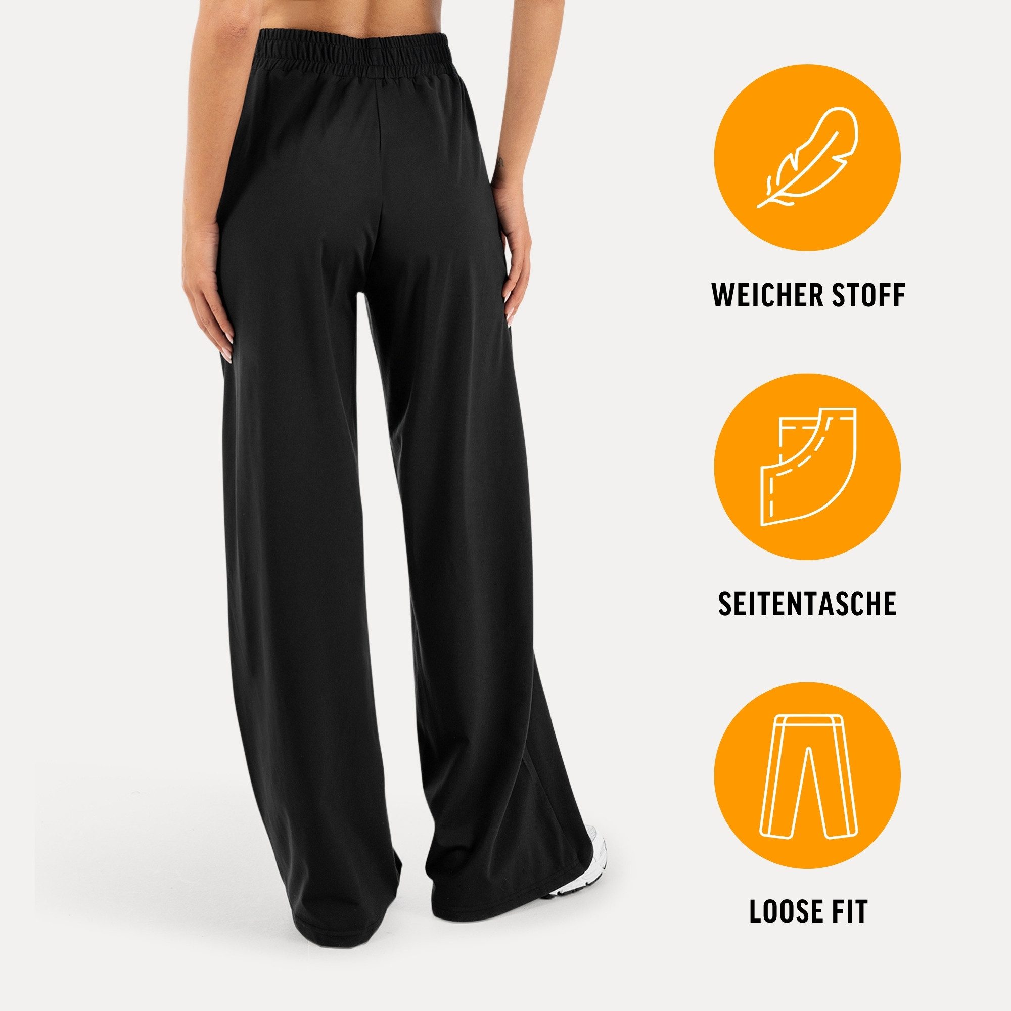 Smilodox Jogginghose Nexa, Wide-Leg Damen, Trainingshose mit High-Waist & Loose Fit, Gym Weites Bein, Weiches Material, Lockerer Sitz, Homewear, Streetwear