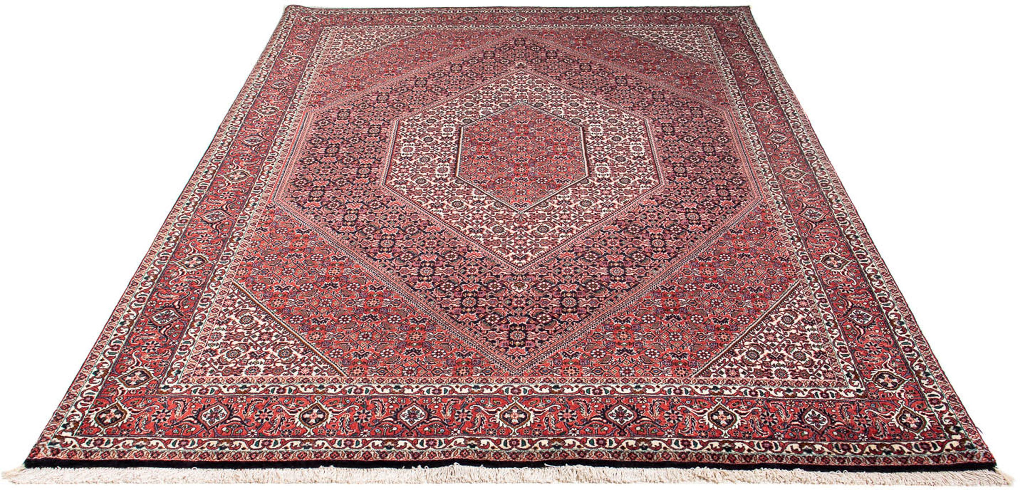 Orientteppich Perser - Bidjar - 242 x 168 cm - hellrot, morgenland, rechteckig, Höhe: 15 mm, Wohnzimmer, Handgeknüpft, Einzelstück mit Zertifikat