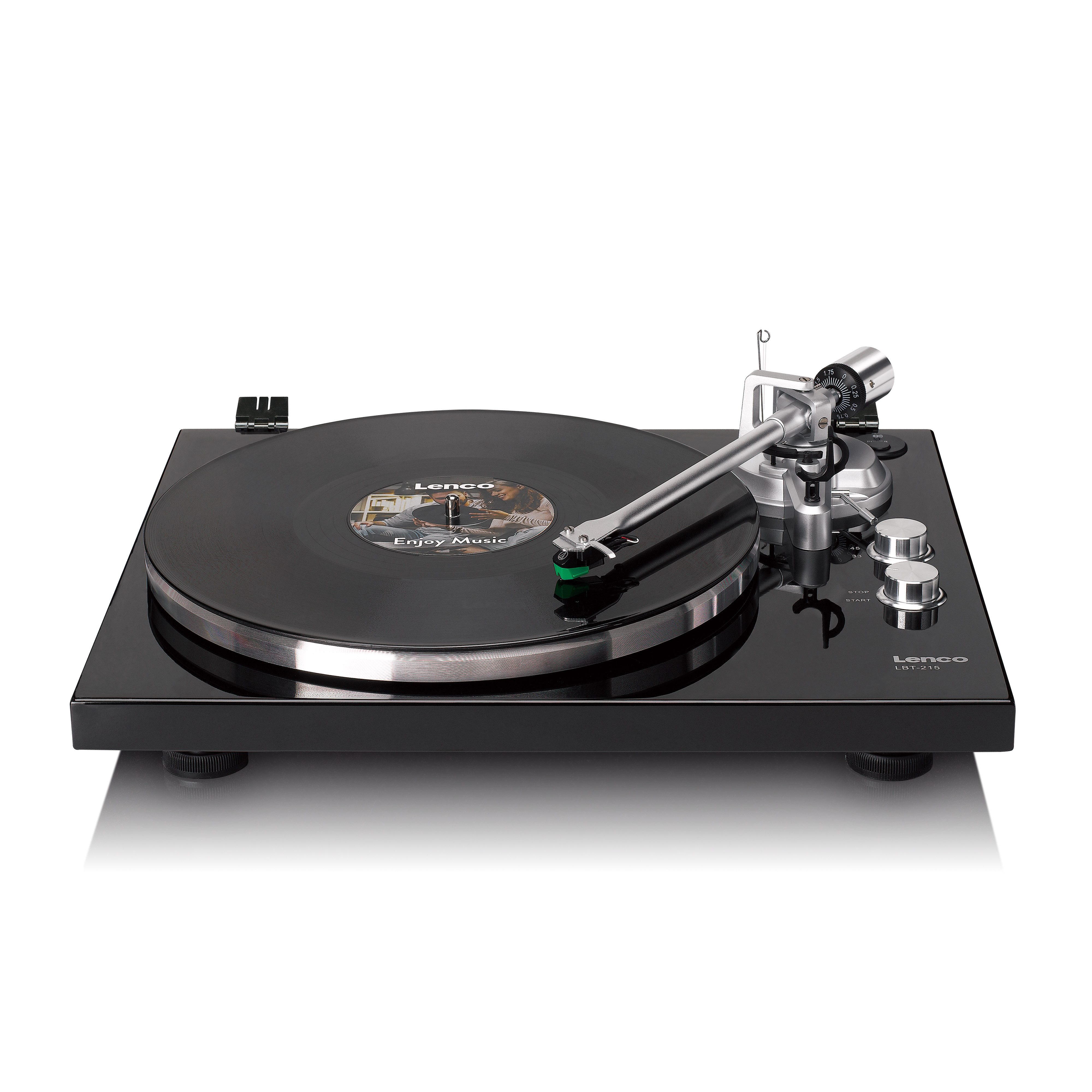 Lenco LBT-215BK Plattenspieler (Riemenantrieb, Bluetooth, Bluetooth-Streaming, USB-Konvertierung, Anti-Skating, Riemenan) – Bild 5 von 5