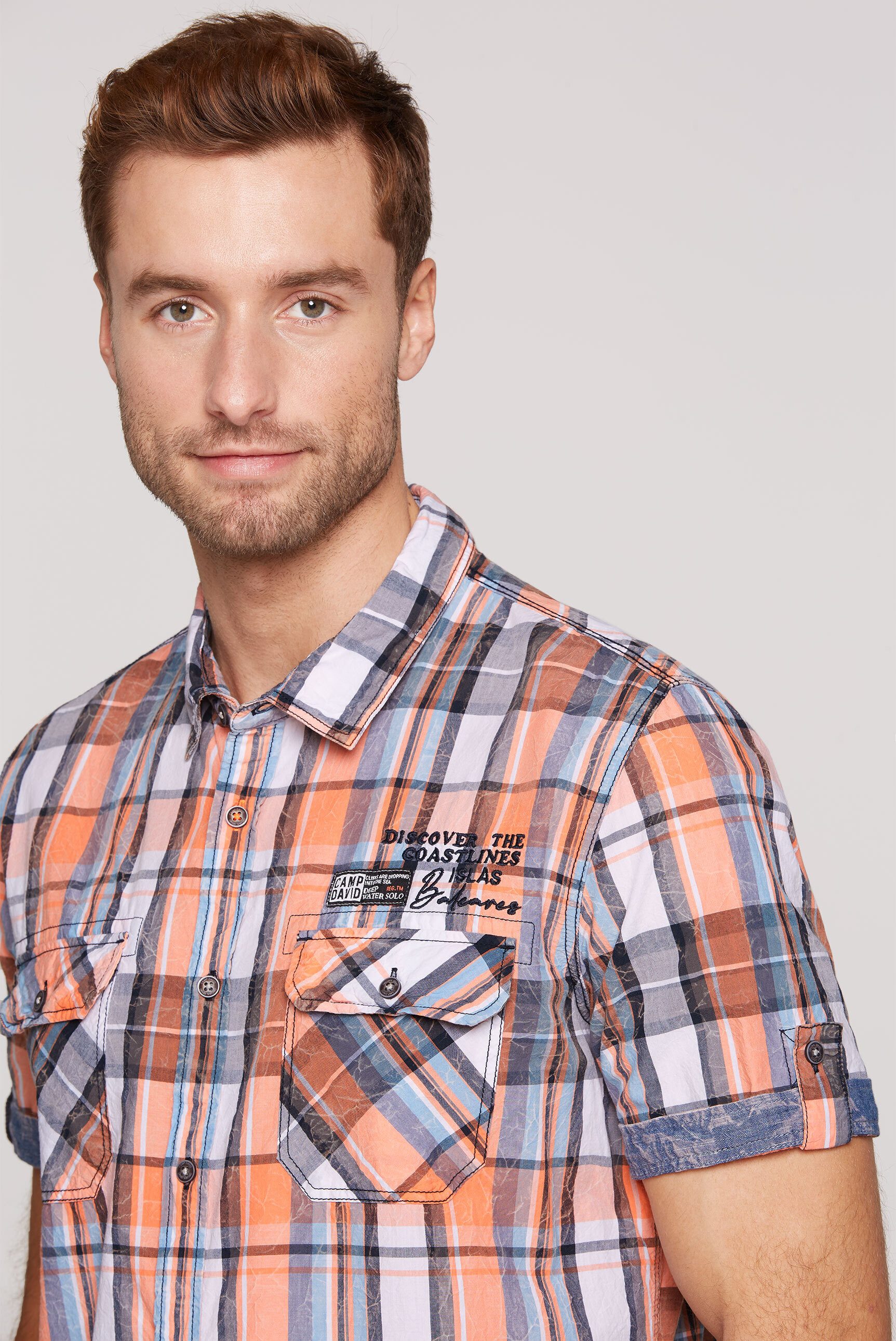 CAMP DAVID Kurzarmhemd aus Baumwolle