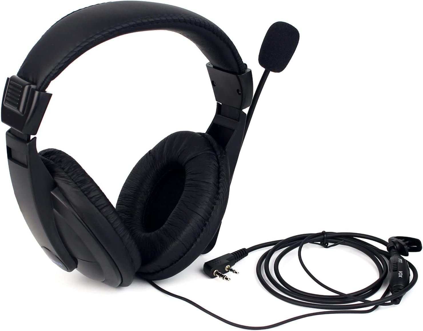 Retevis R114 Headset,geeignet für RT24 RT27 Baofeng BF88 Kenwood Walkie-Talkie Over-Ear-Kopfhörer