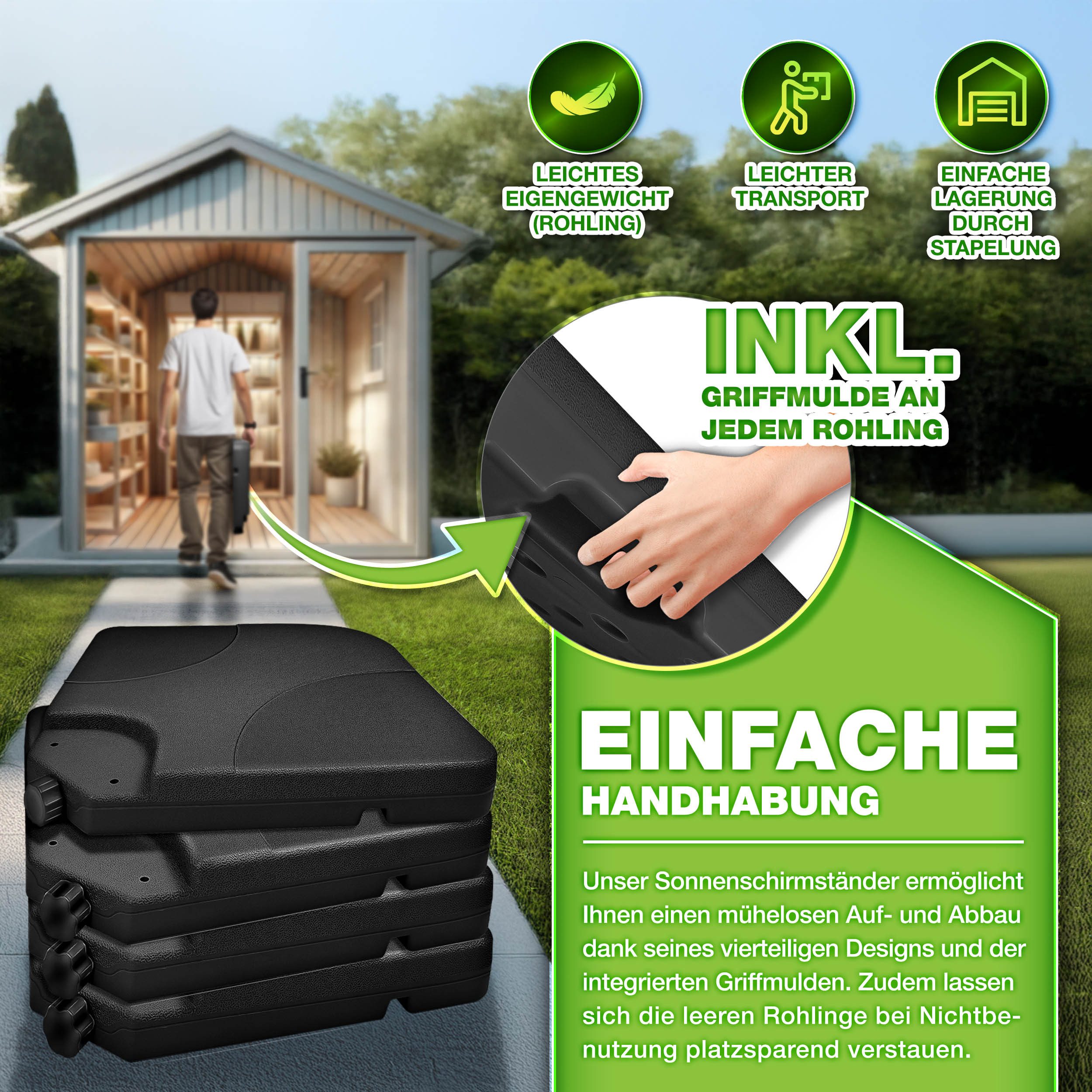 tillvex Sonnenschirm tillvex® Sonnenschirmständer 60L / günstig online kaufen