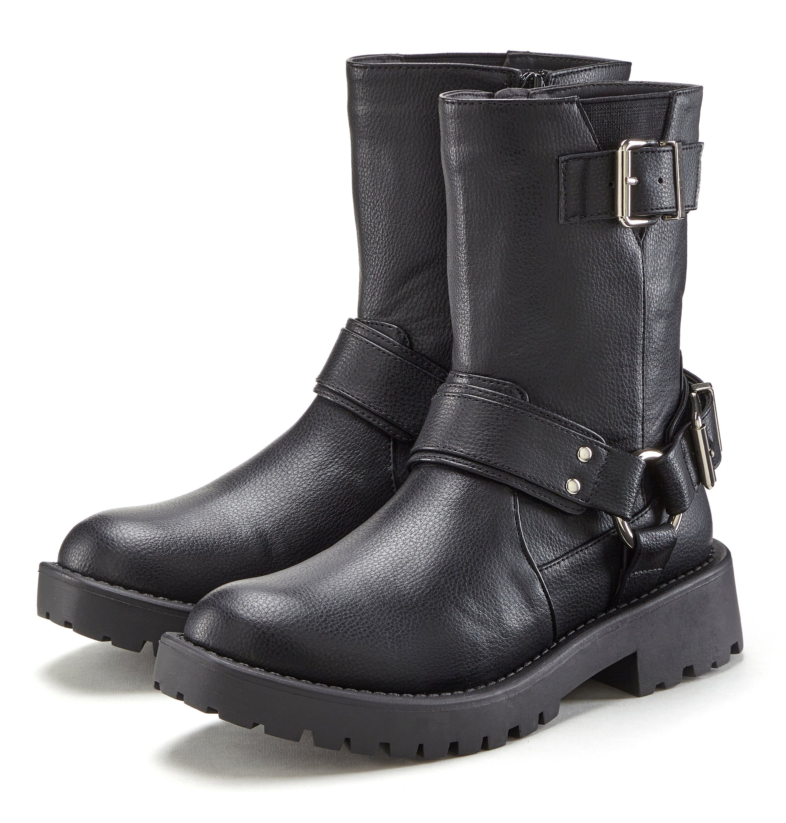 LASCANA Bikerboots mit trendigen Zierschnallen, Stiefel, günstig online kaufen