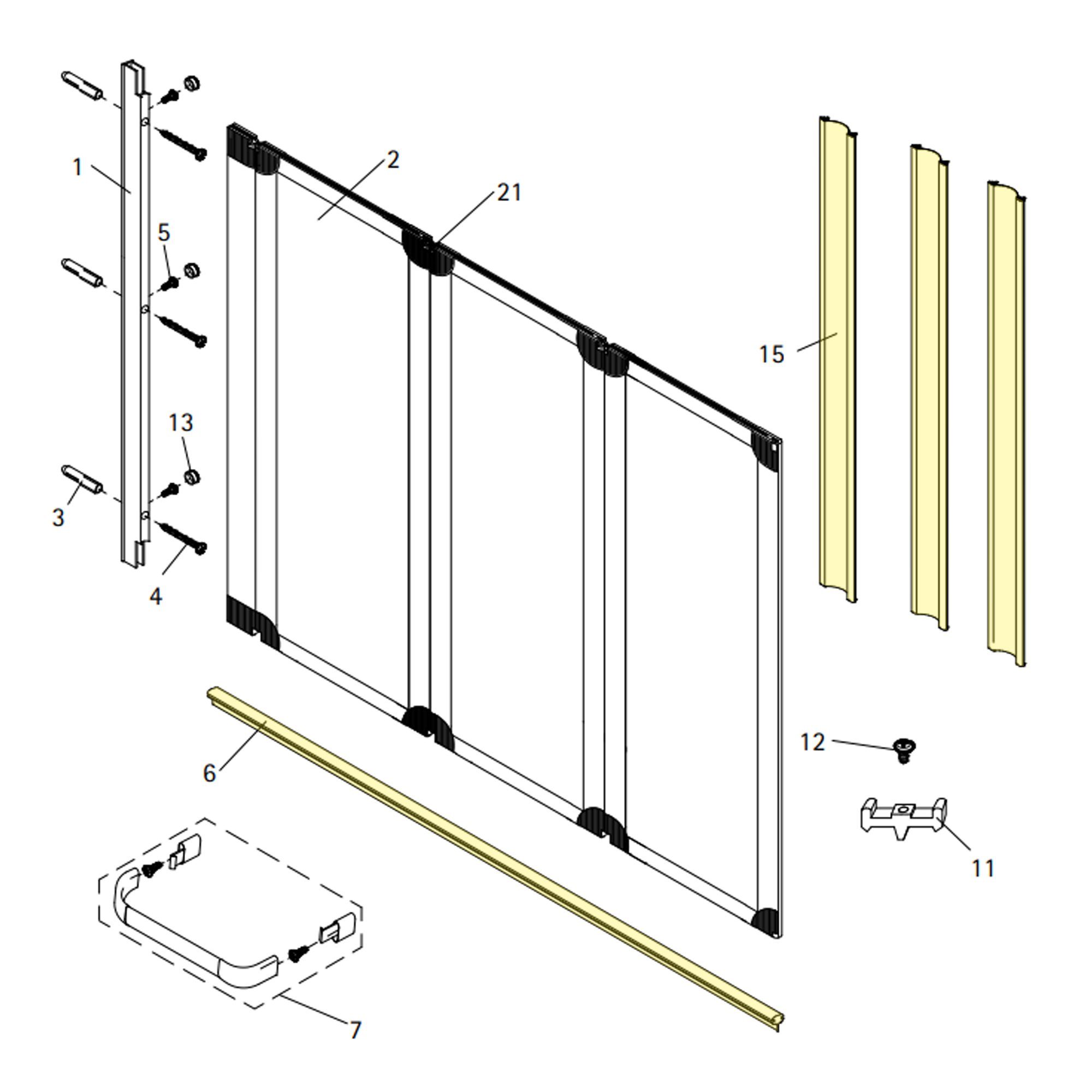 Schulte Duschdichtung Set für Schulte Badewannenaufsatz Komfort mit 3 mm starkem Glas, L: 160 cm