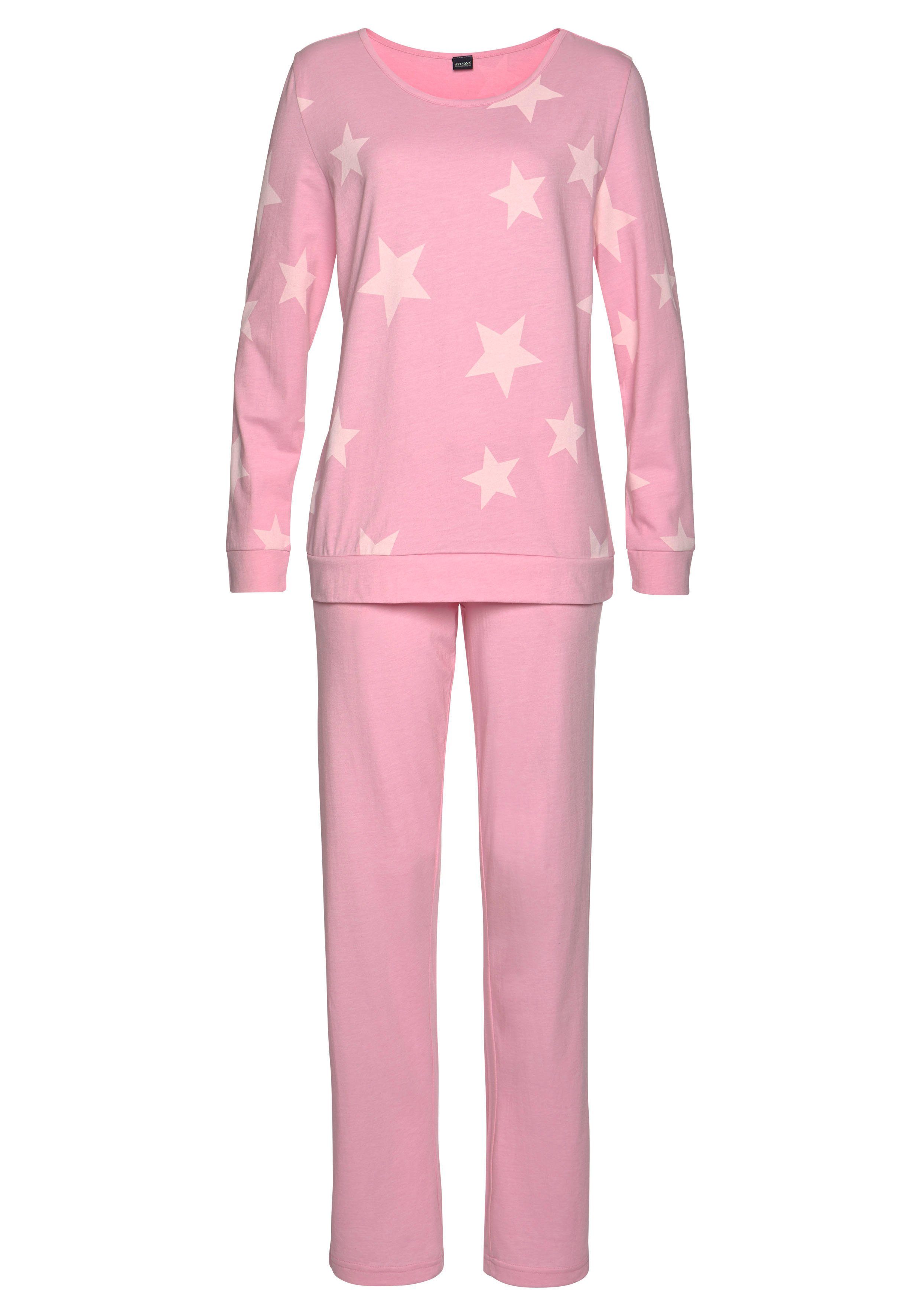 Arizona Pyjama, (2 tlg.), in melierter Optik mit Sternen günstig online kaufen
