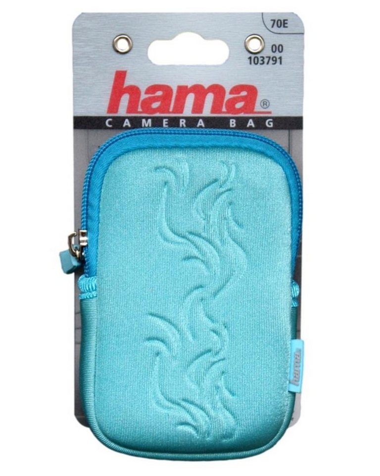 Hama Kameratasche Kamera-Tasche Fancy Neopren 70E Türkis, Gürtelschlaufe,  Reißverschlussöffnung, Flexibles Neopren-Material