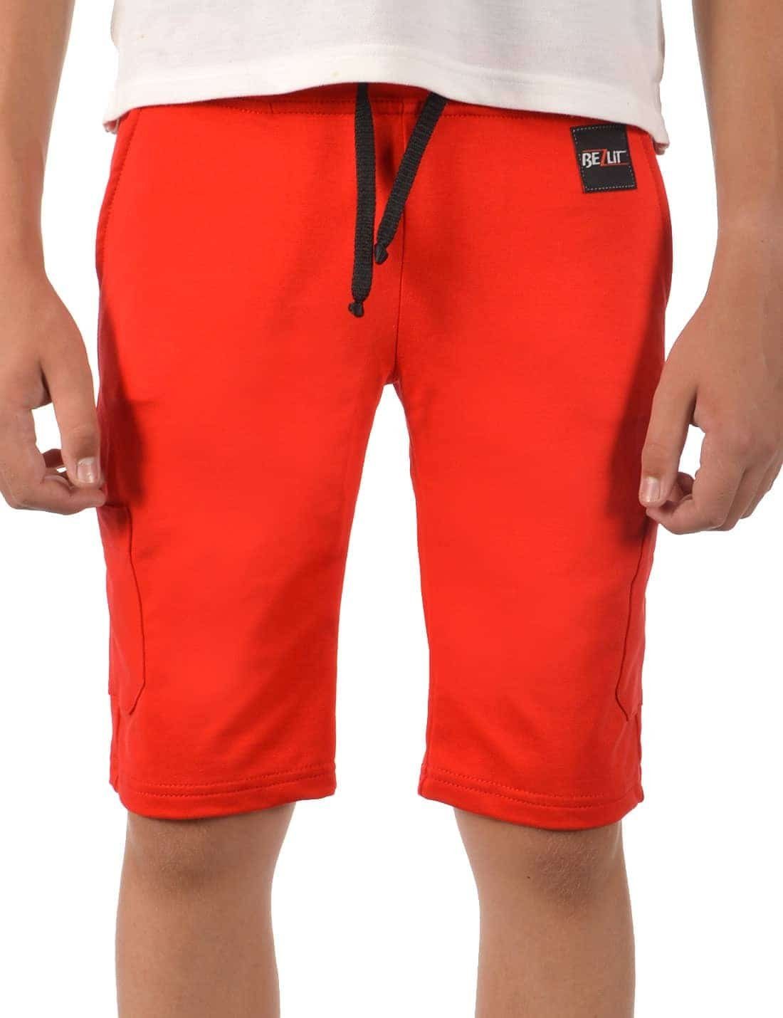 BEZLIT Cargoshorts Kinder Jungen Stoff Casual Uni Shorts (1-tlg) Rot Camouflage