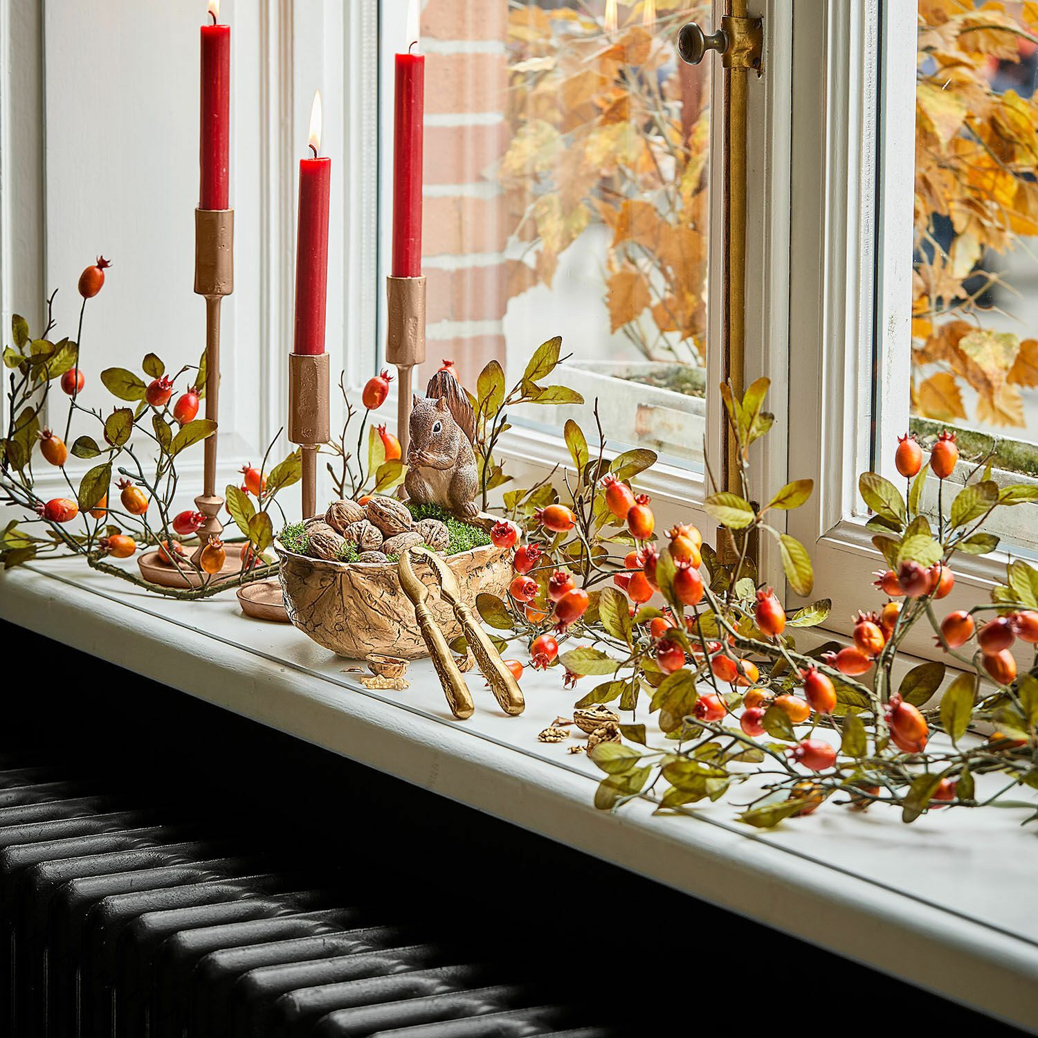 Kunstgirlande Girlande Silovar braun/grün/rot, Mirabeau, Höhe 183.0 cm