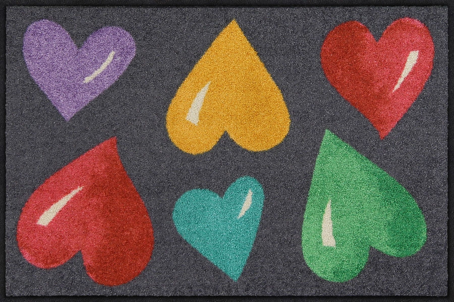 Fußmatte Big Hearts Colourful 050x075cm, Salonloewe, Rechteckig, Höhe: 500 mm