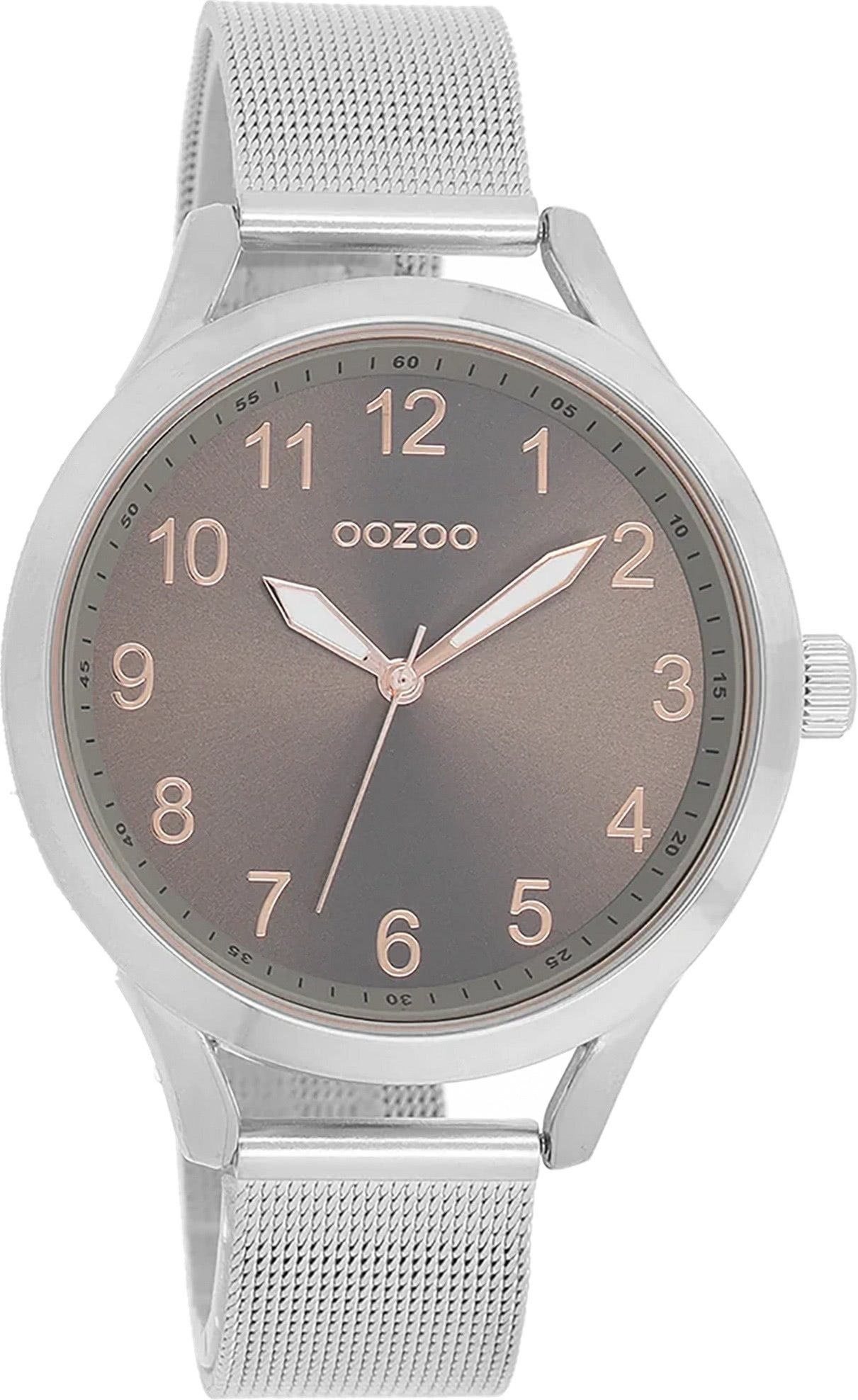 Quarzuhr Oozoo Damen Armbanduhr silber Analog