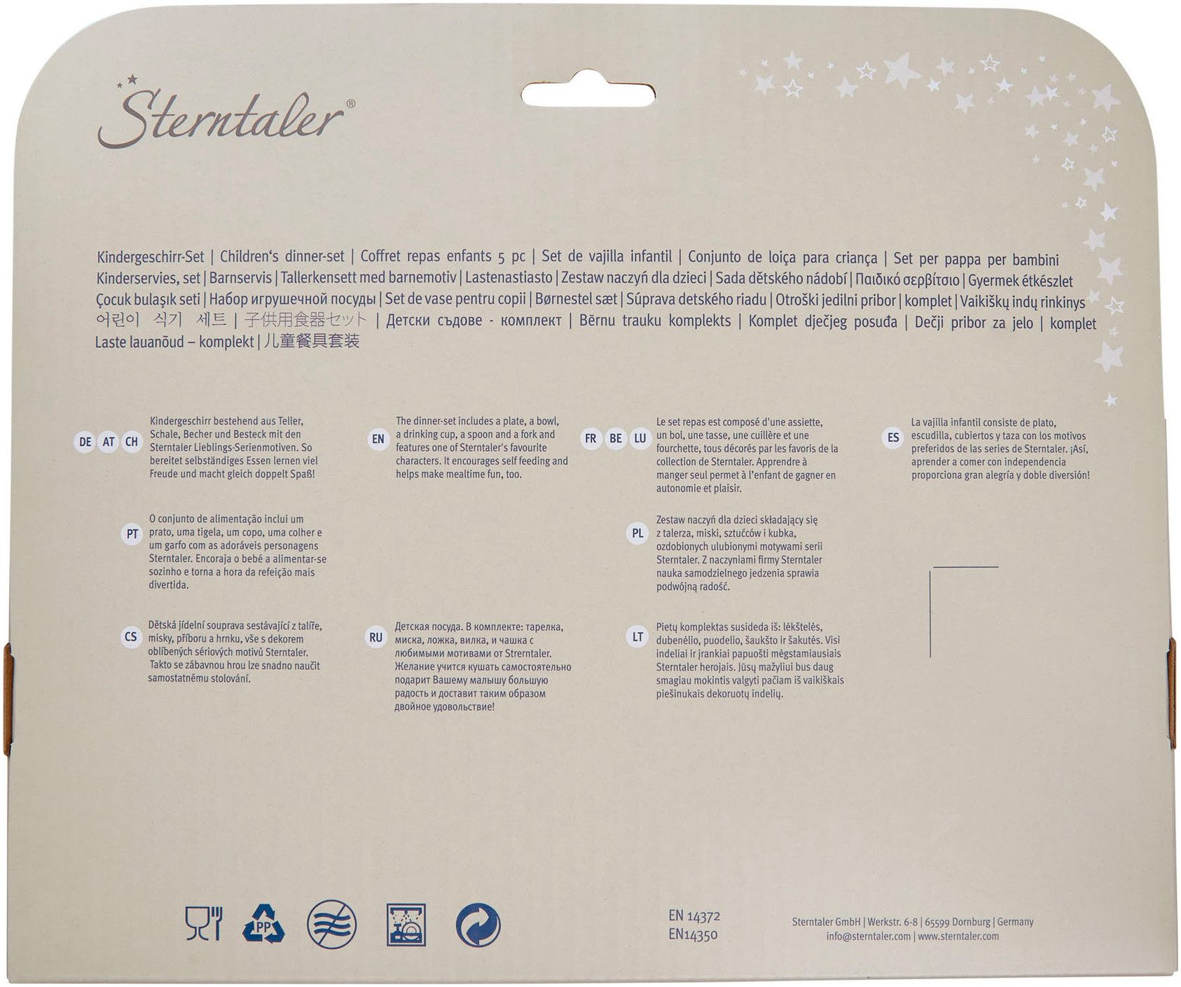 Sterntaler® Kindergeschirr-Set Hase Hanni, eckig (5-tlg), Polypropylen