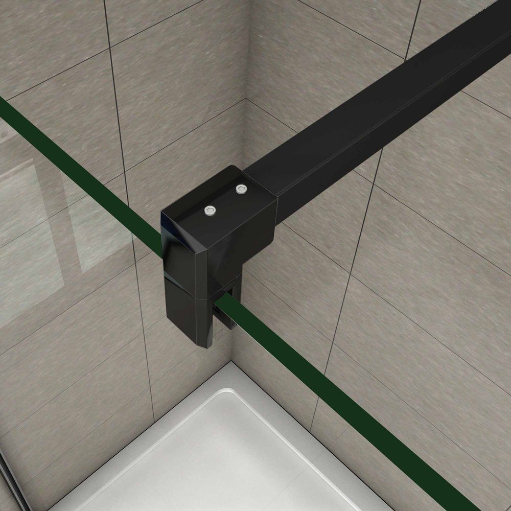 Duschspa shower screen 10mm tempered safety glass nano glass walk-in shower shower enclosure shower partition glass wall, single-pane safety glass, safety glass, (set), nano glass